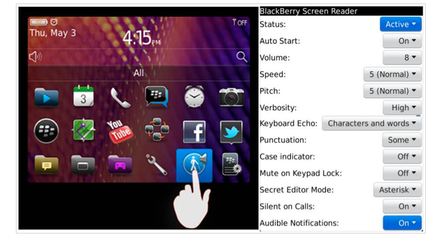 App With Screen Reader Example BlackBerry Screen Reader app released for those with visual impairments ...