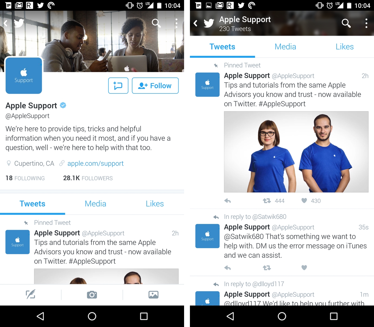 Apple Twitter Support