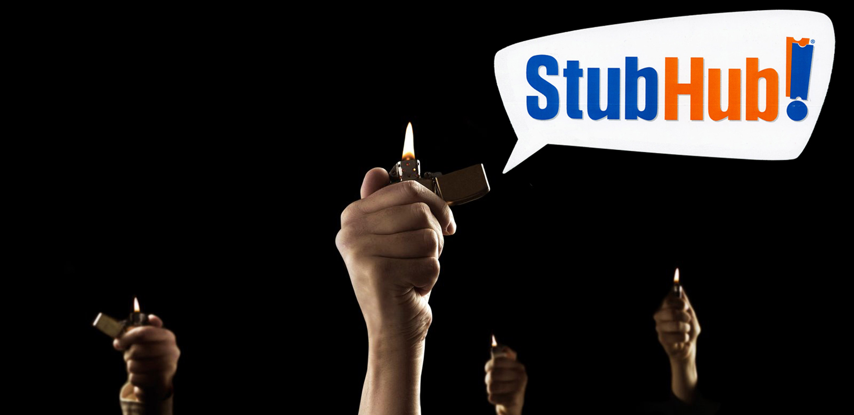 StubHub people holding lighters