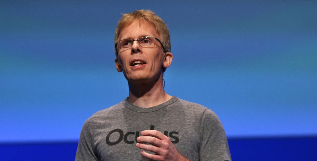 Developer John Carmack on stage
