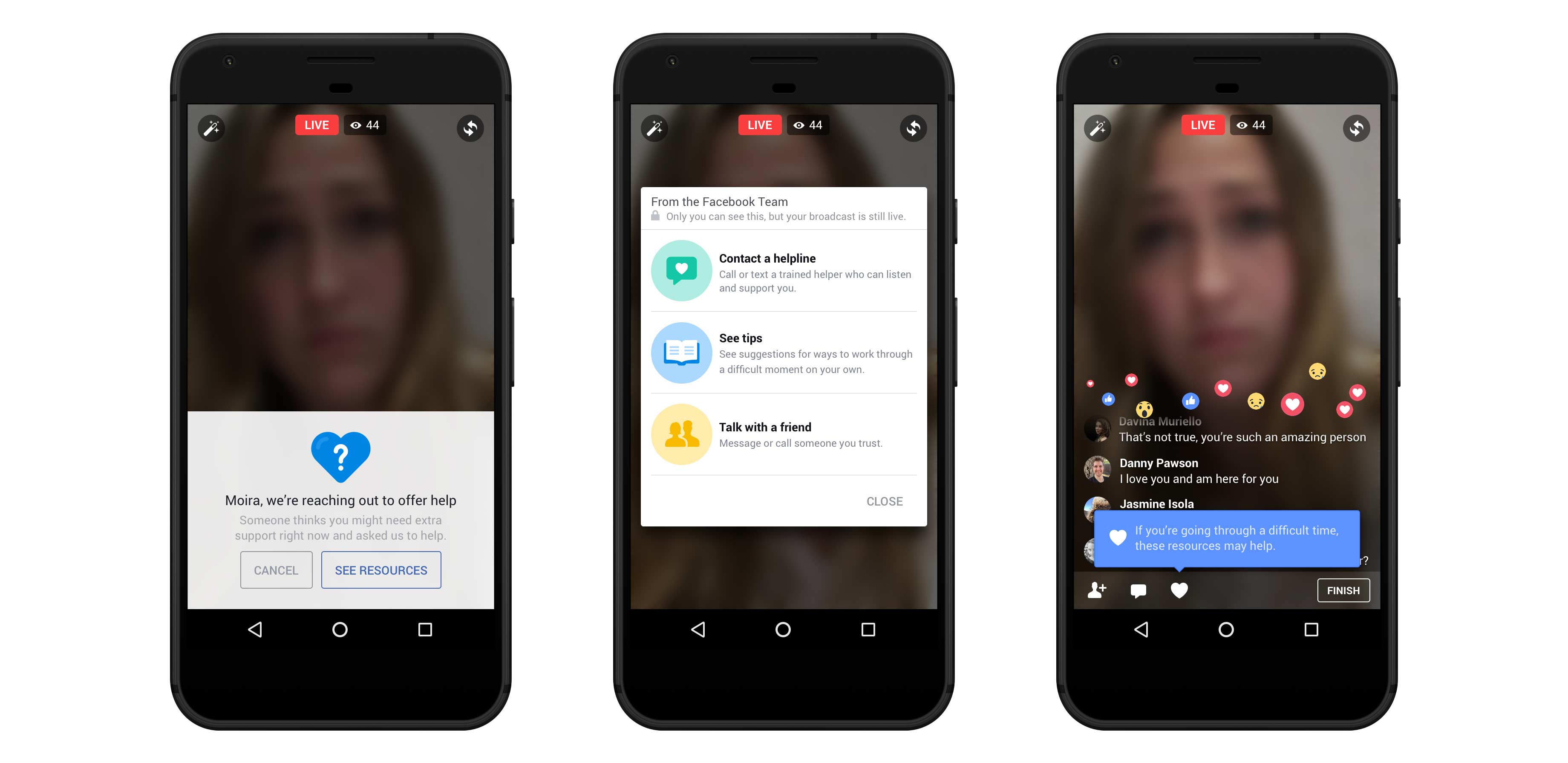 Facebook suicide tools