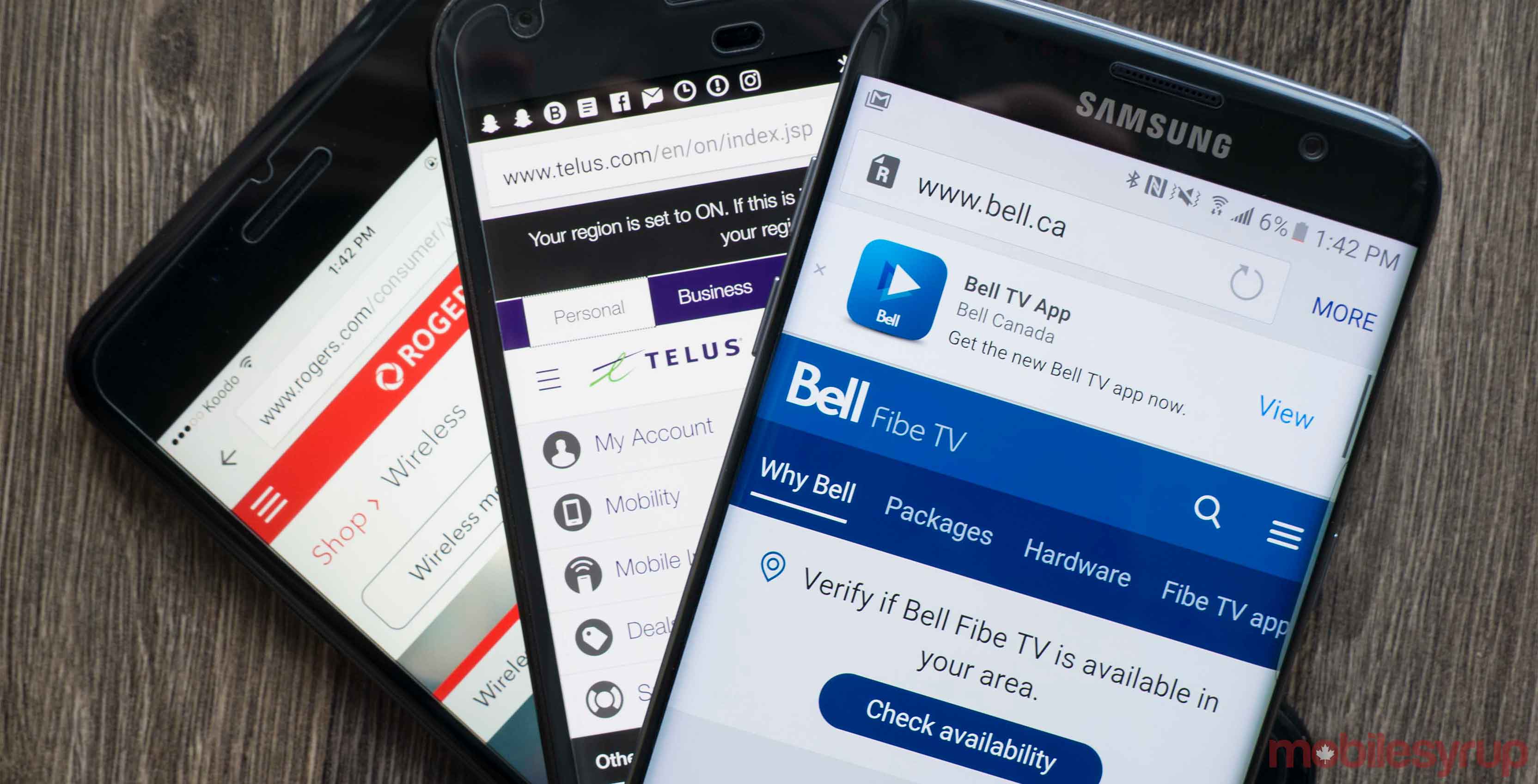 Bell, Telus and Rogers