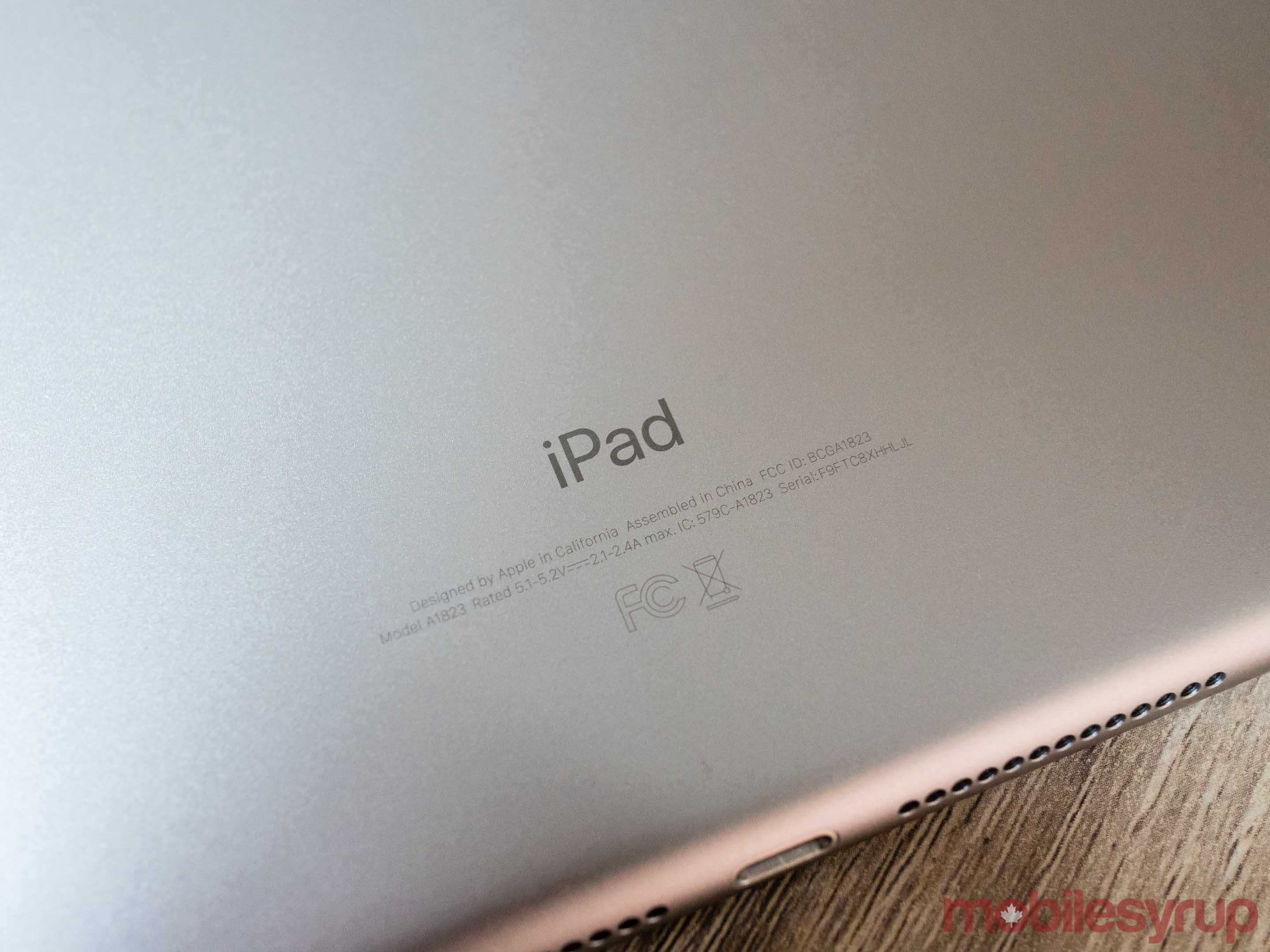 Back of 2017 Apple iPad 