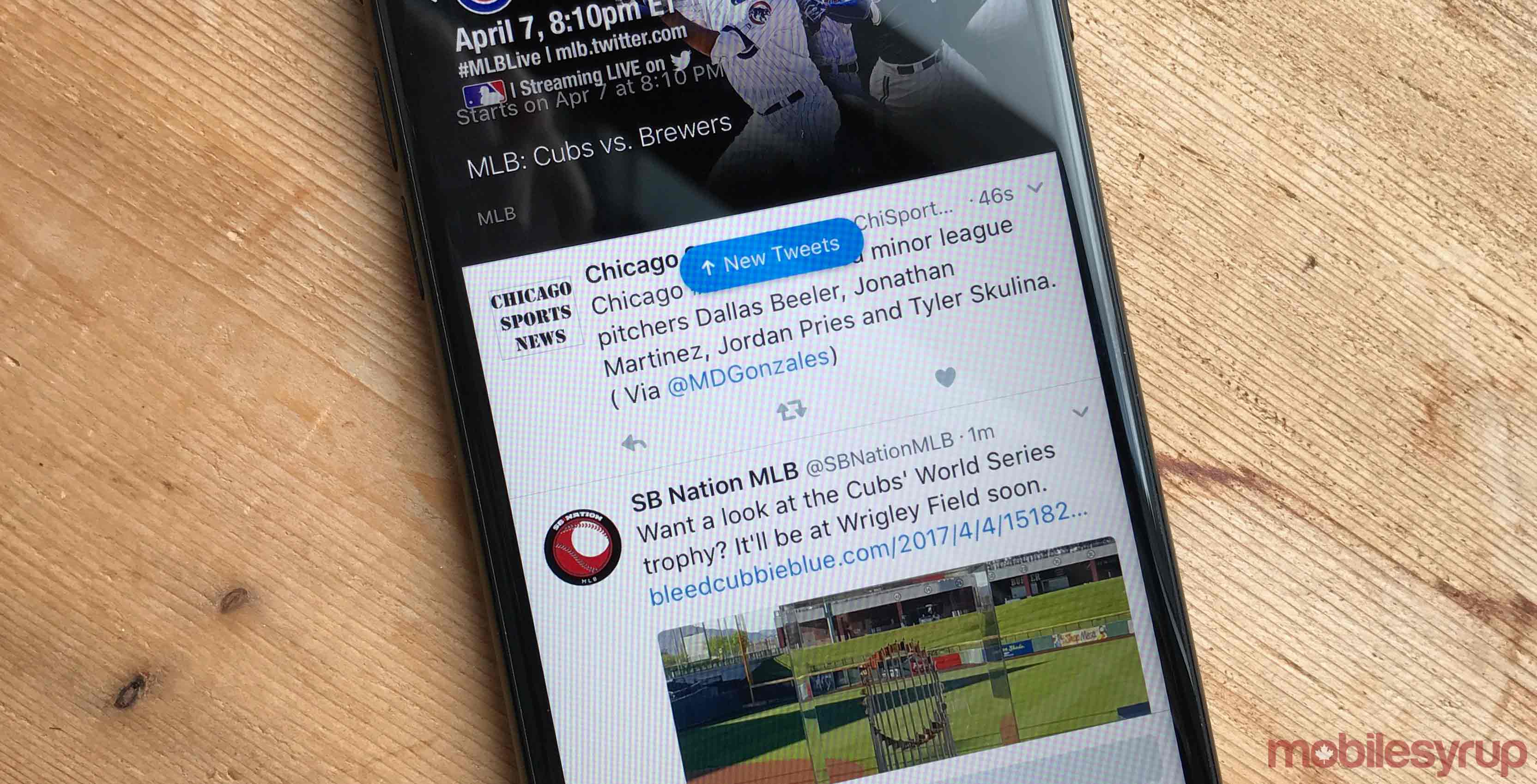twitter mlb on iPhone