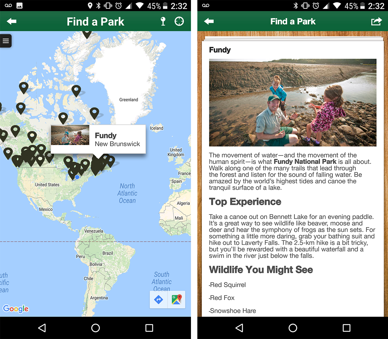 Learn to camp find a park function