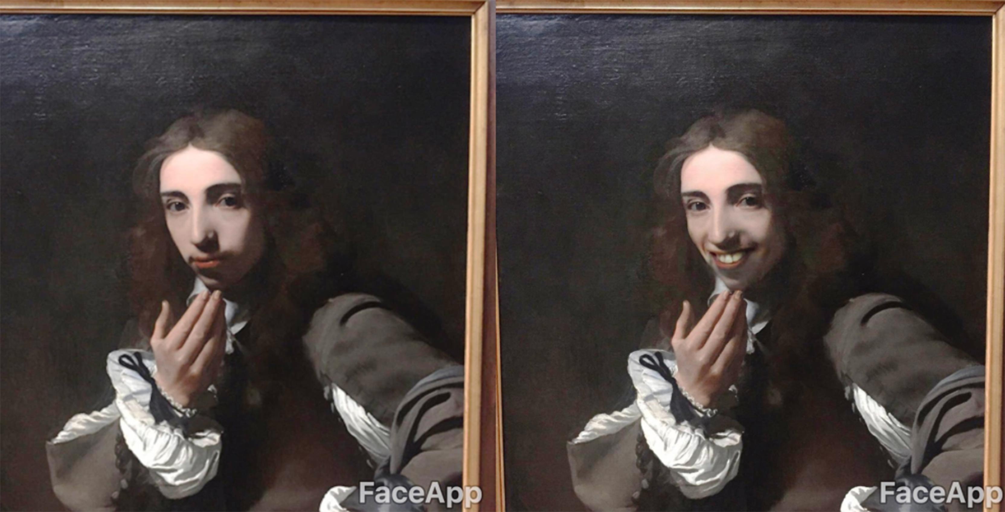 FaceApp transformation of Rembrandt painting