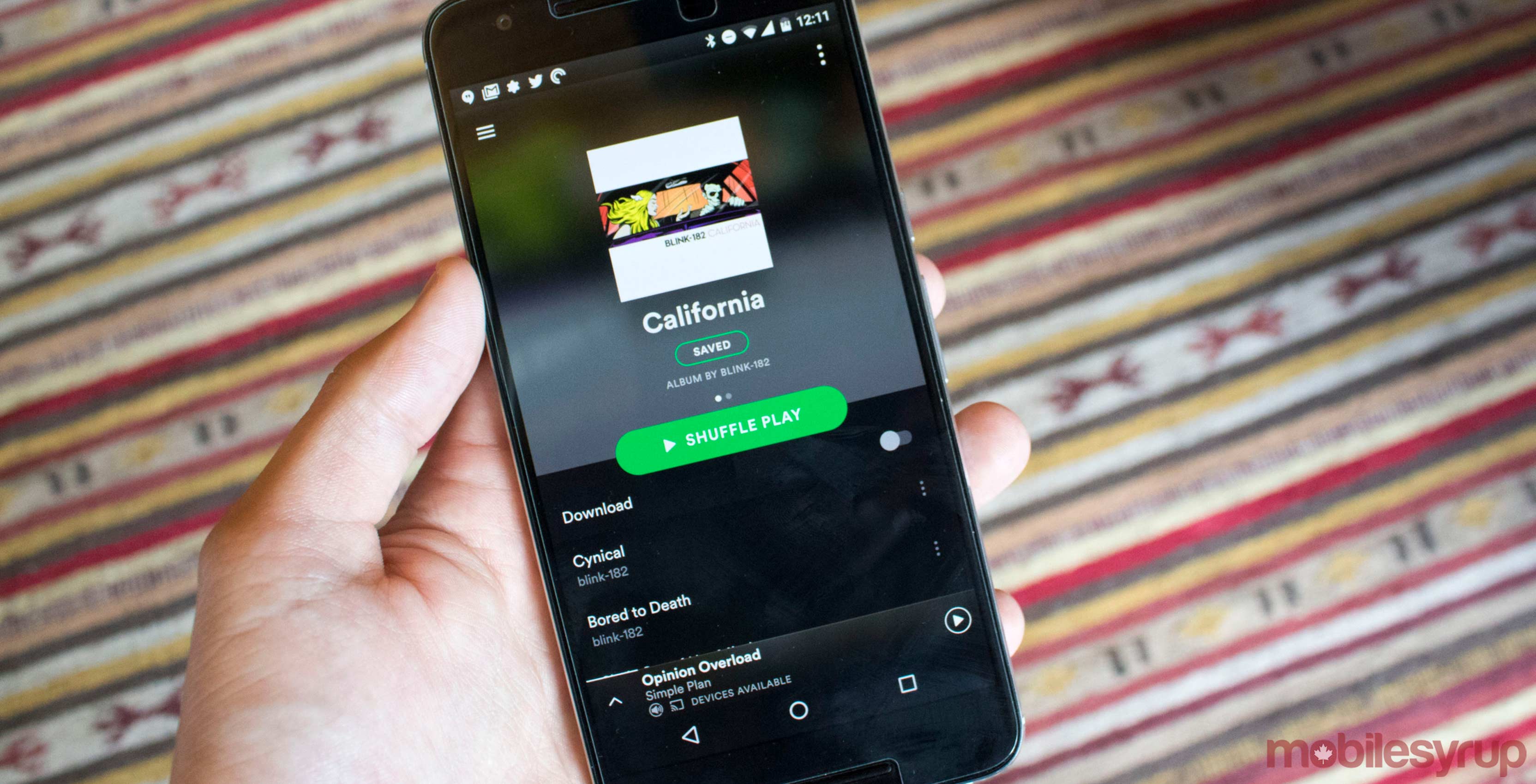 Spotify music streaming on iPhone 7