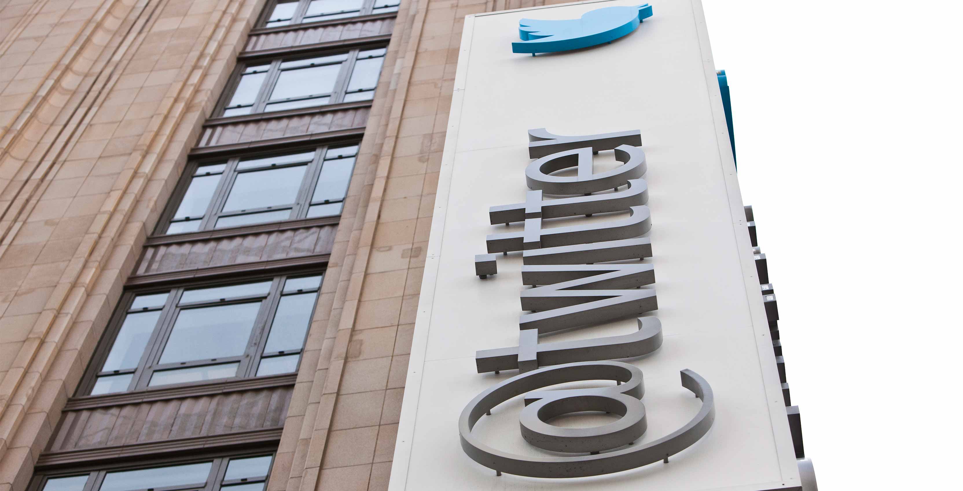 Twitter logo on building