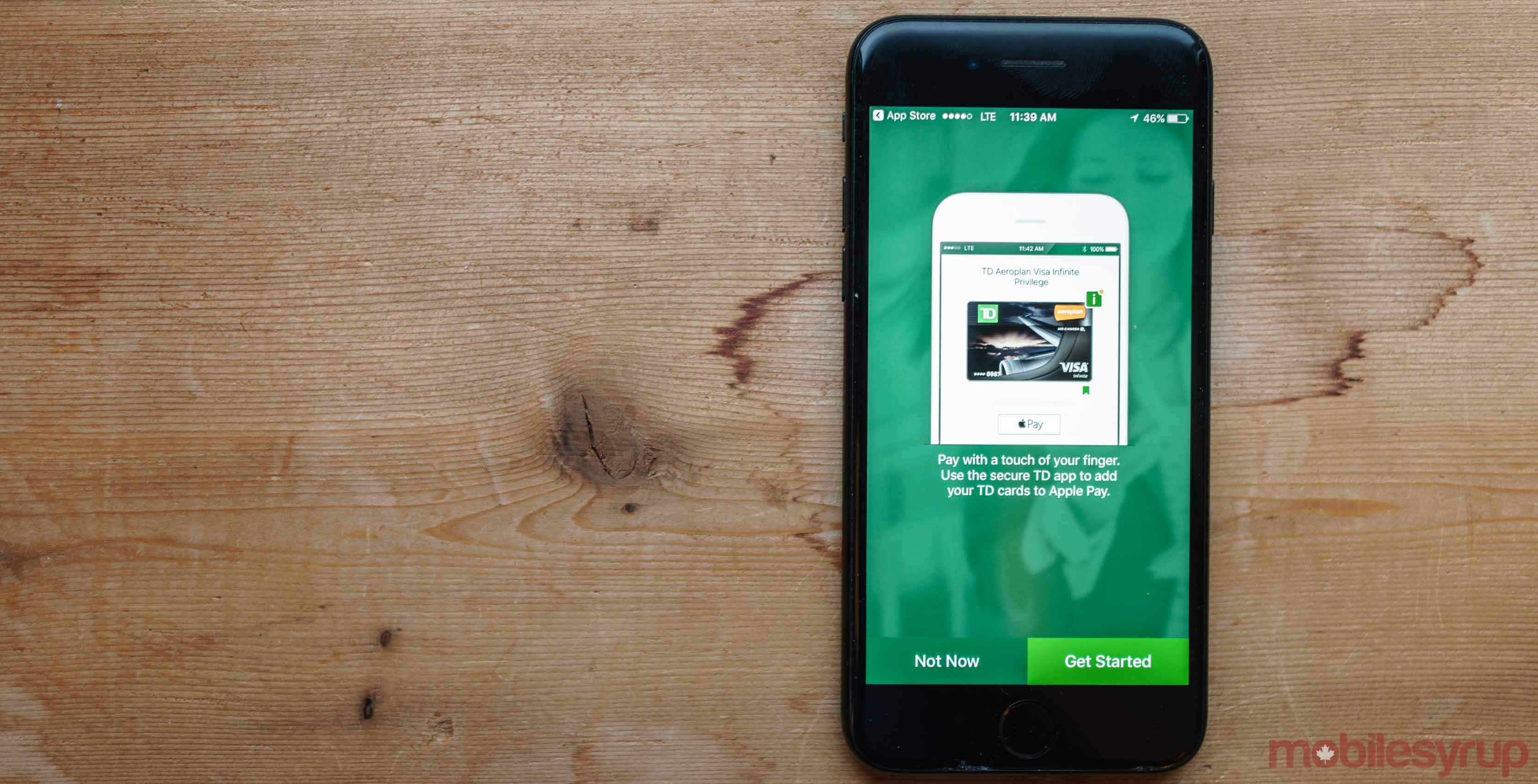 TD Canada Bank app on iPhone