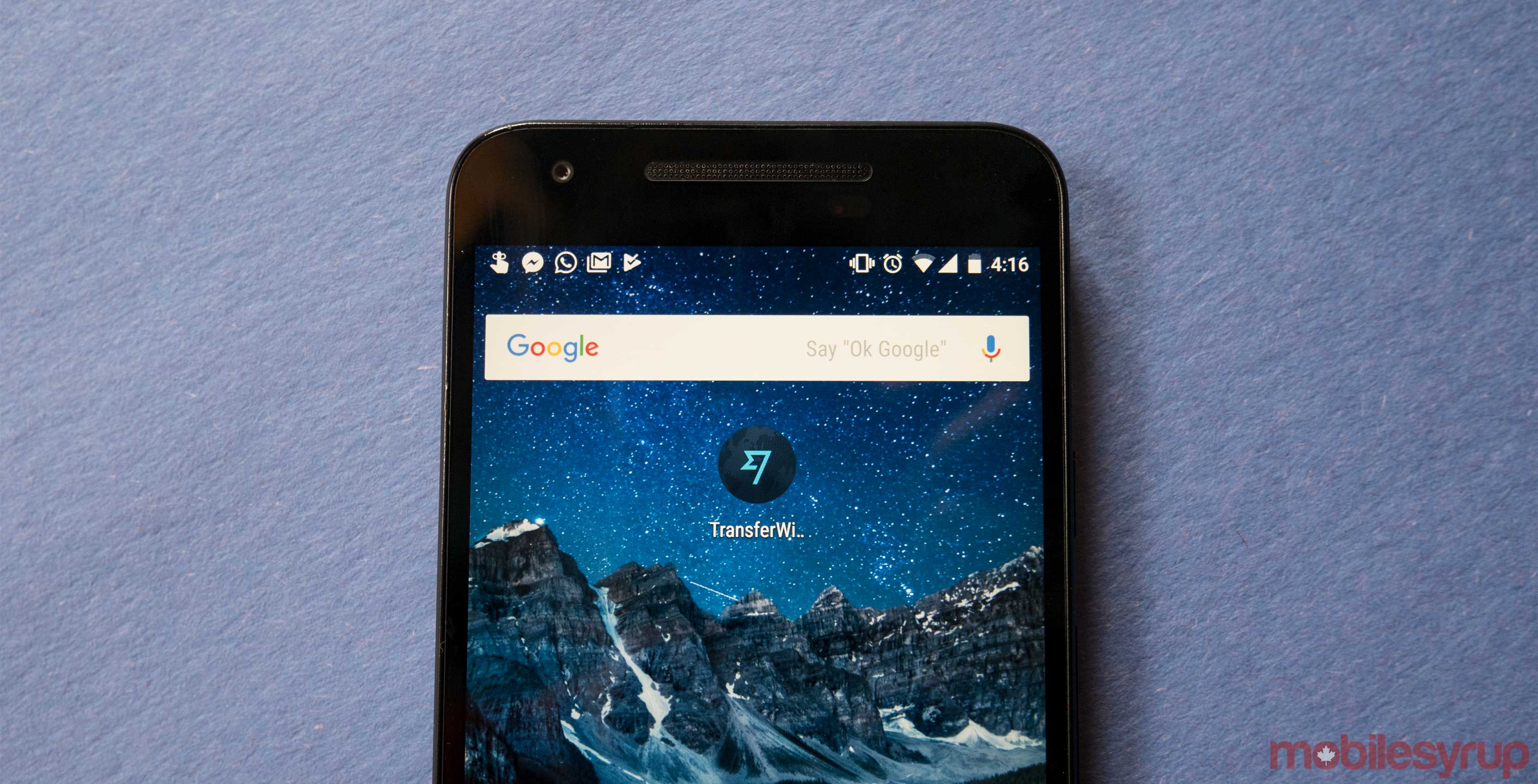 An image showing the TransferWise app on Android