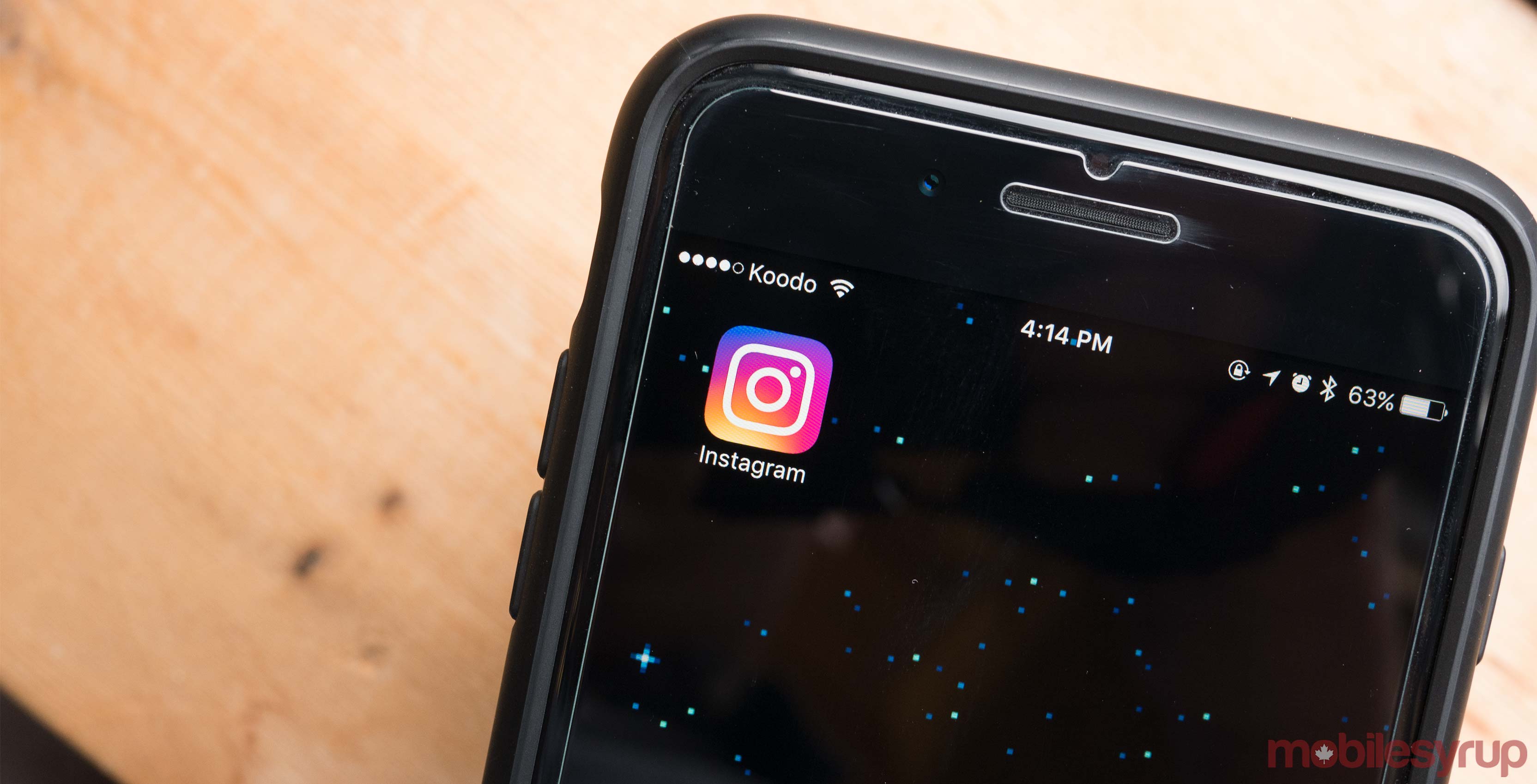 Instagram app on iPhone