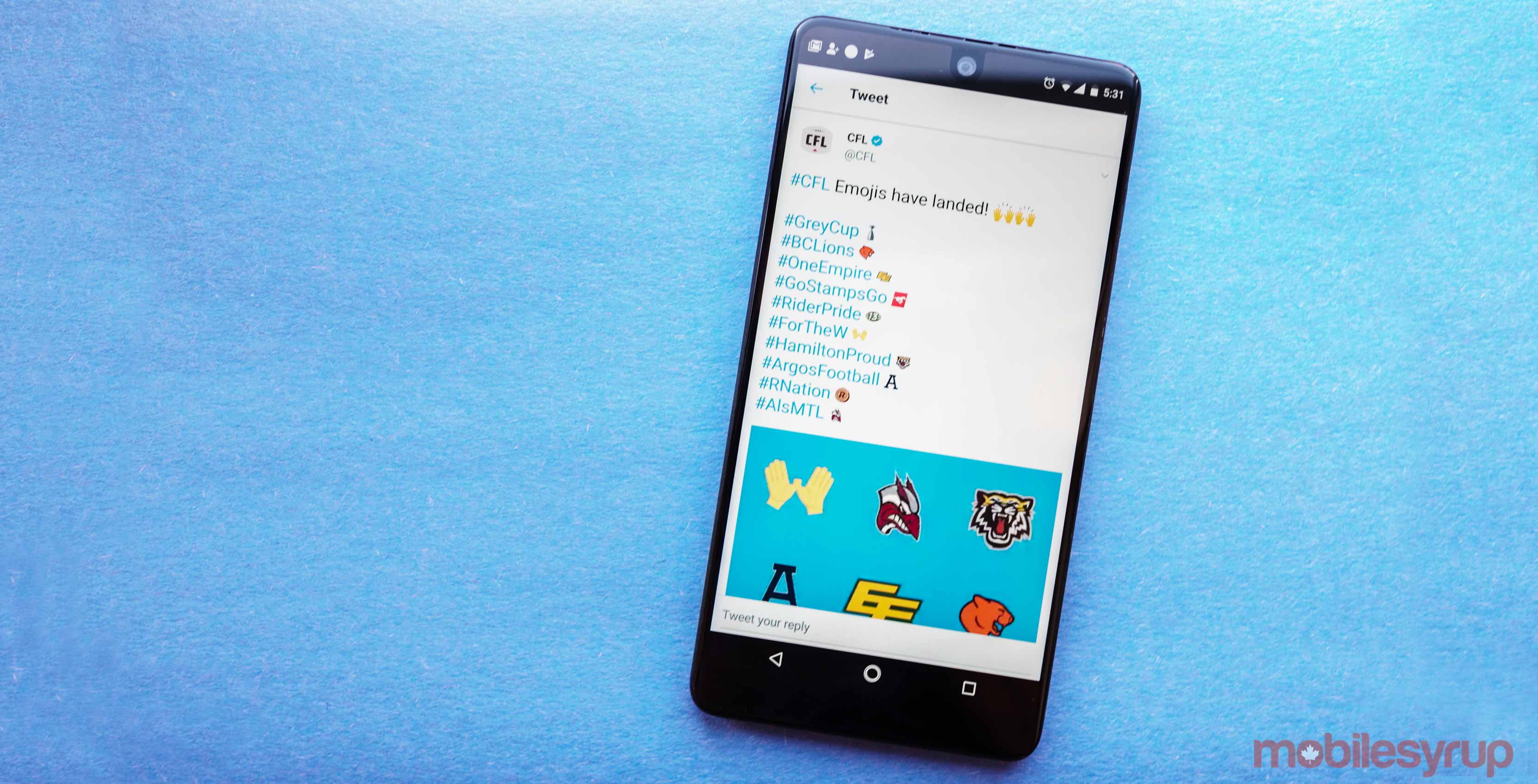 A sample of the new CFL twitter emoji