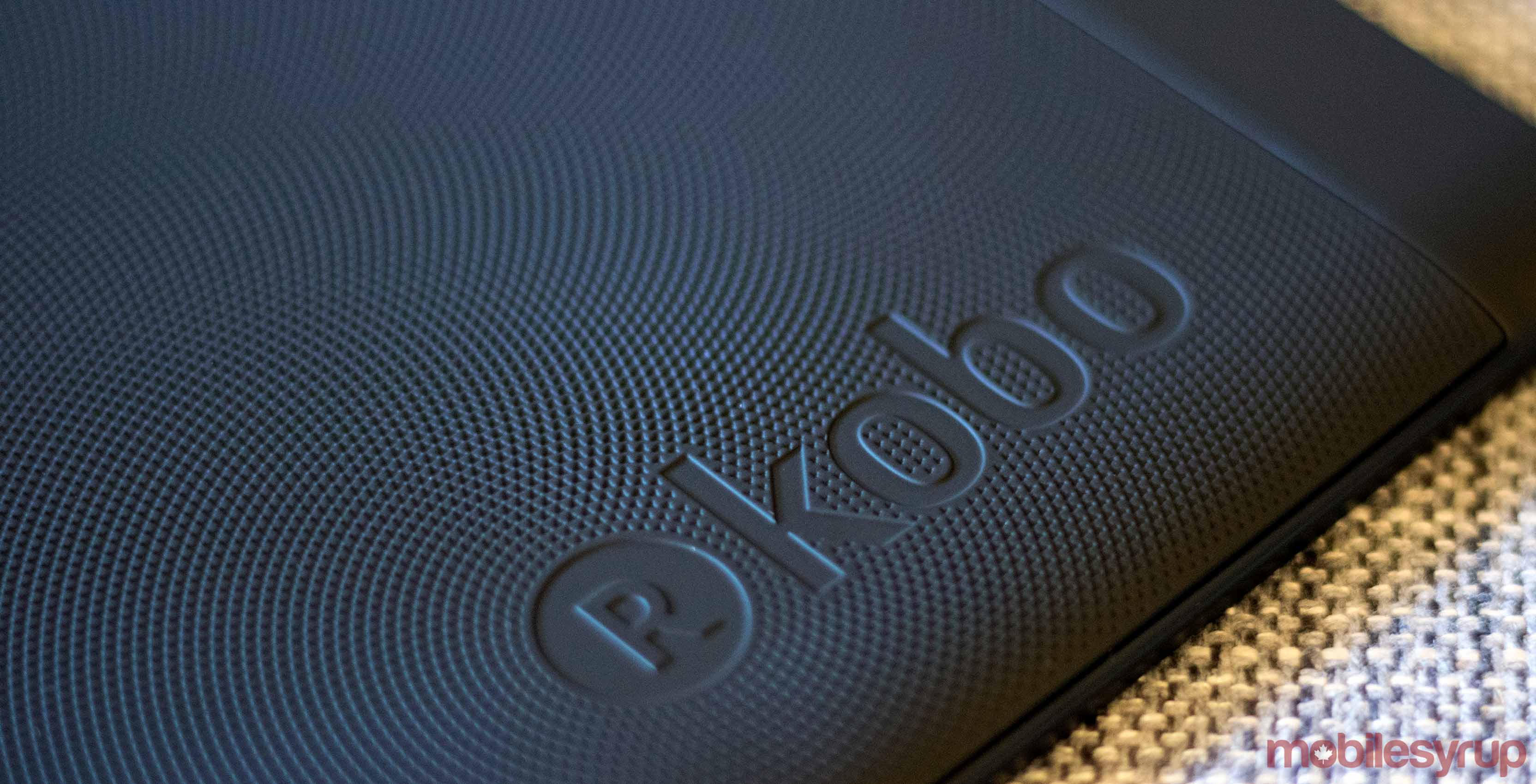 Kobo logo as it appears on the Kobo Aura e-reader