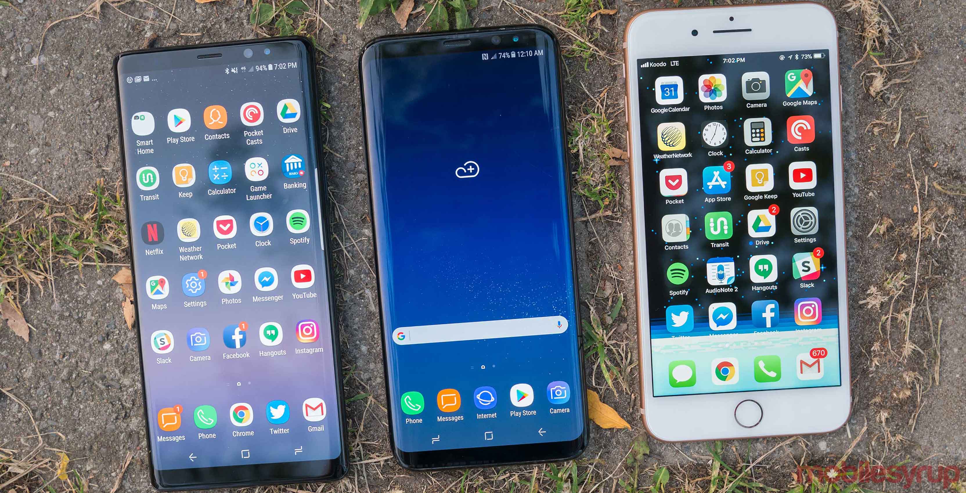 iPhone 8 vs Note 8 and S8