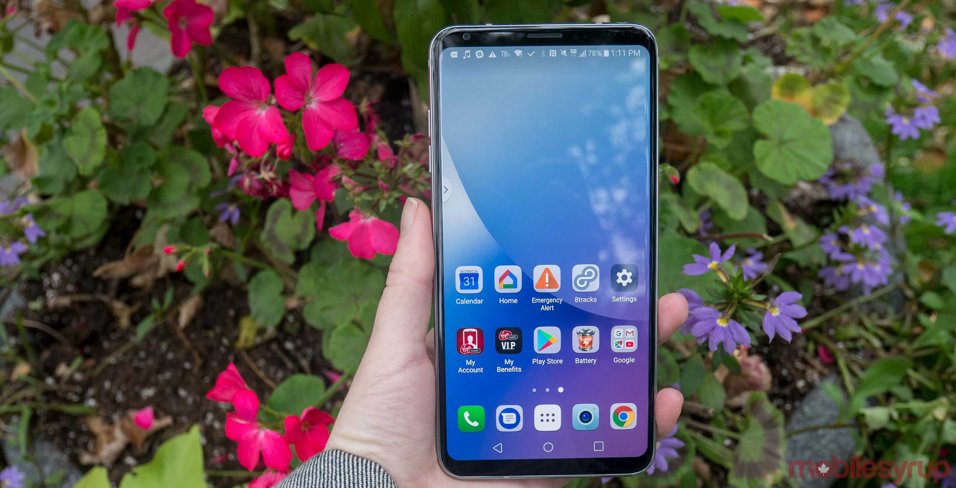 LG V30 Full screen header