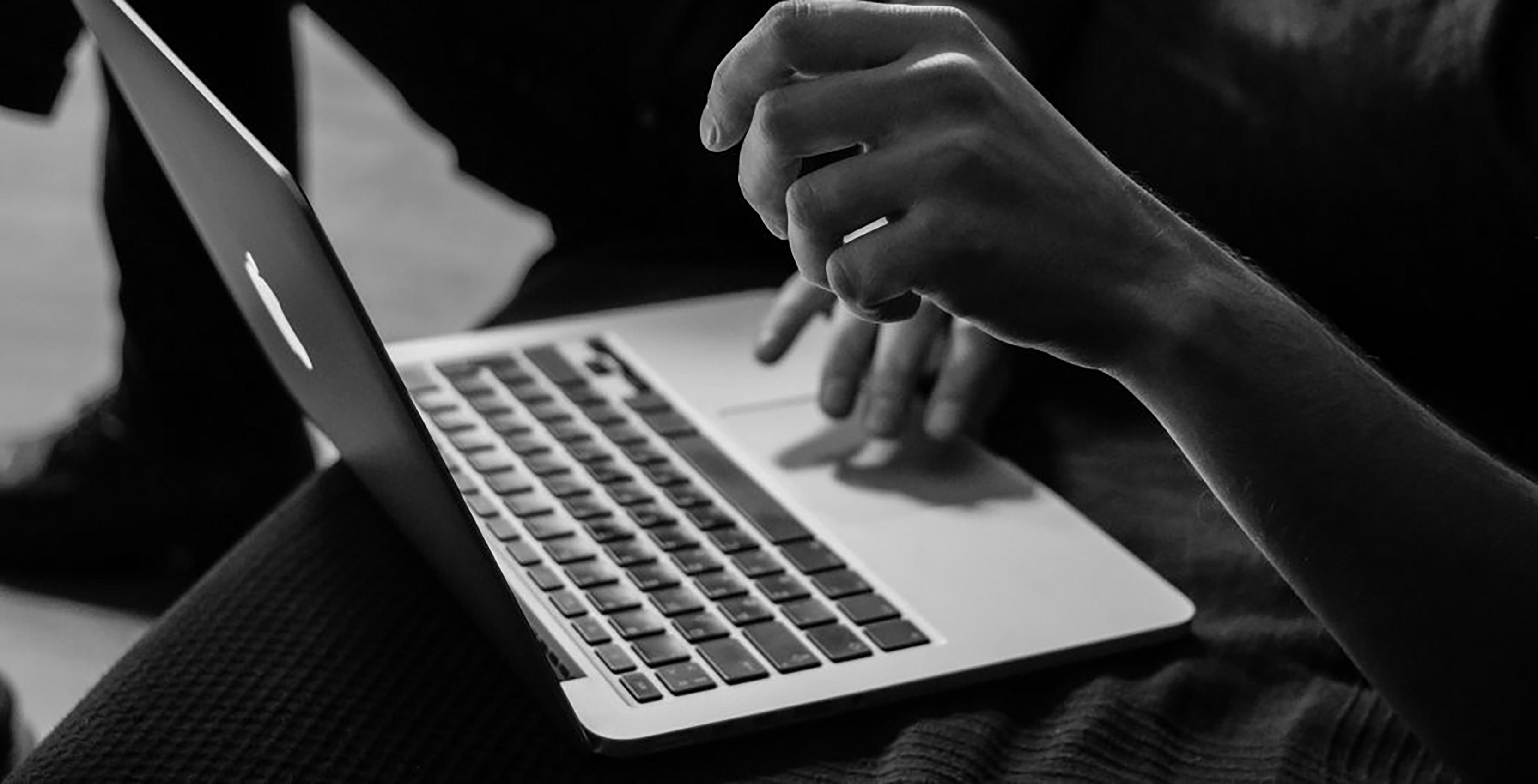 Black and white Macbook