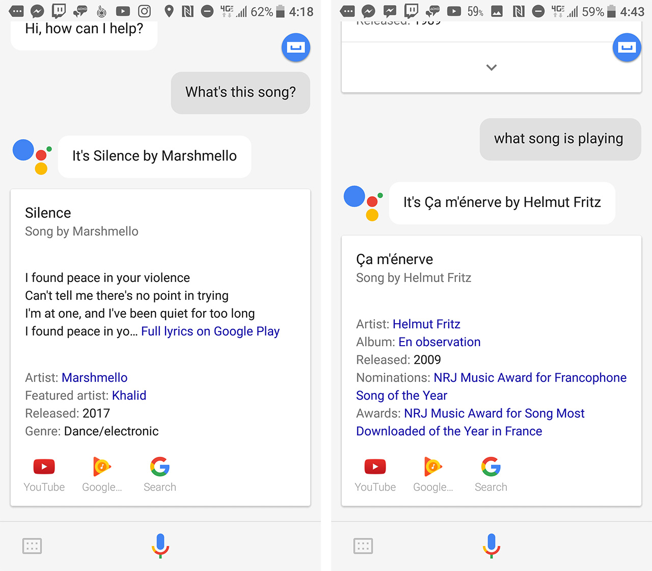 Google Assistant what song is this question