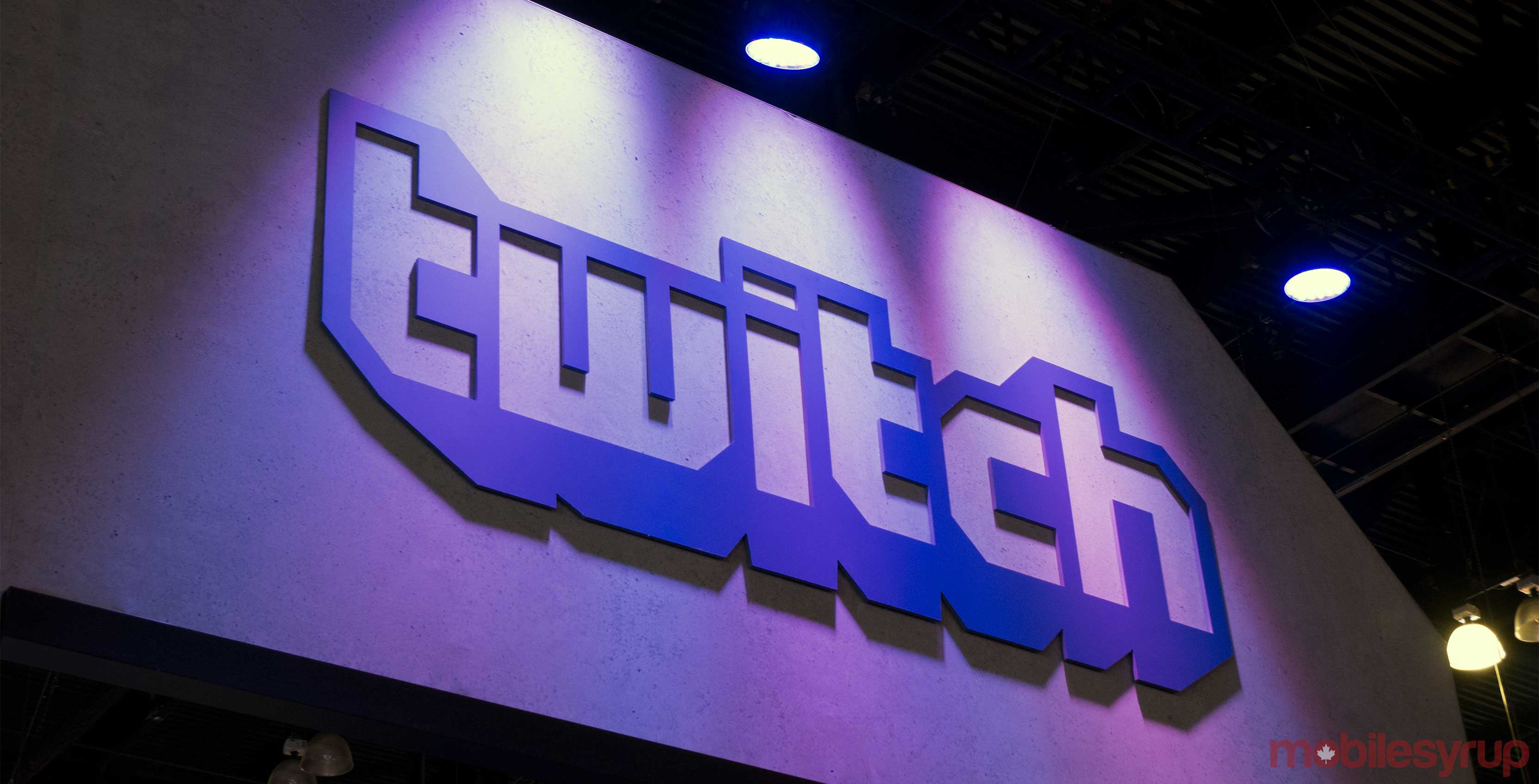 Twitch logo on wall
