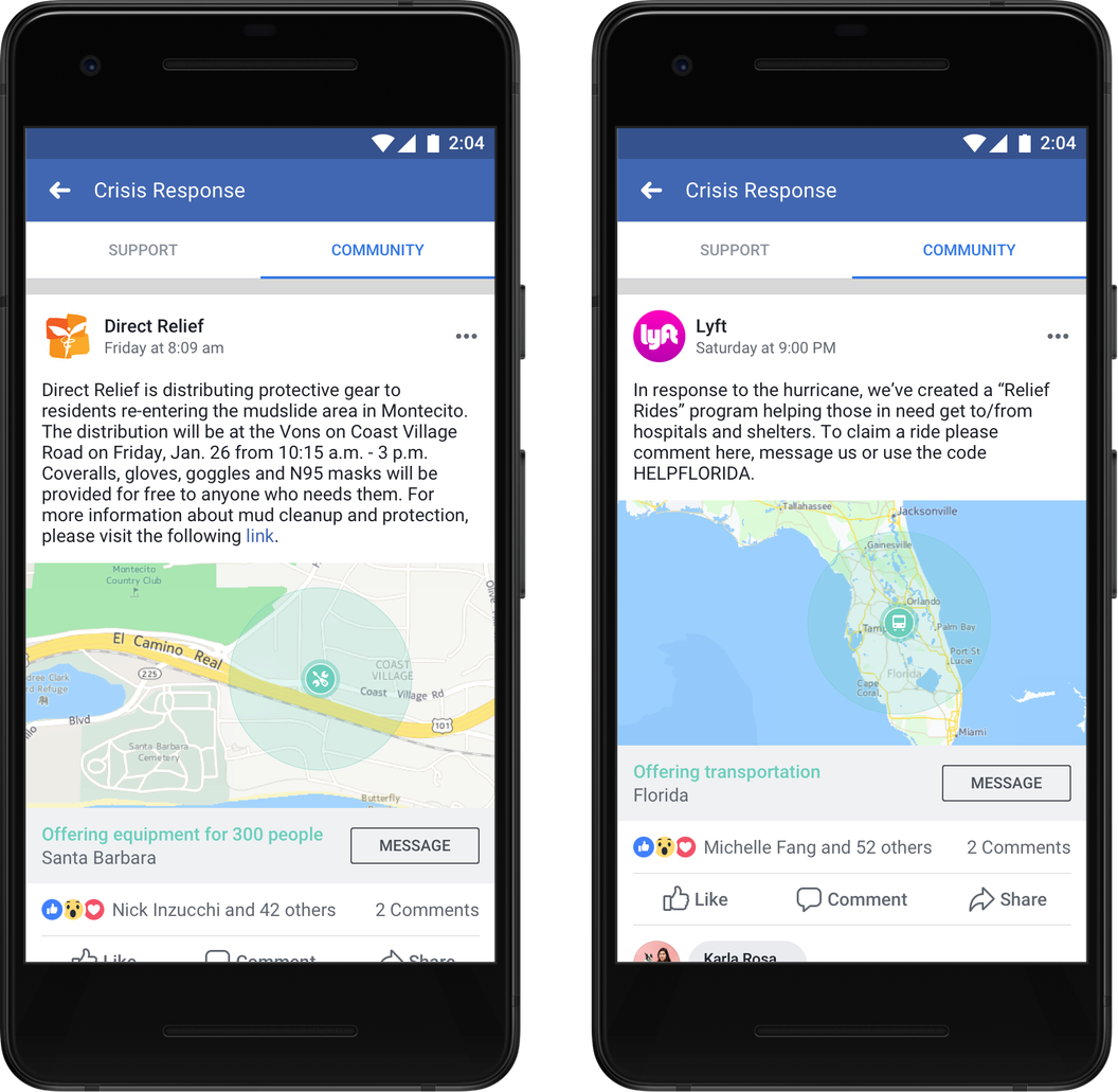 Facebook Community Help Pages