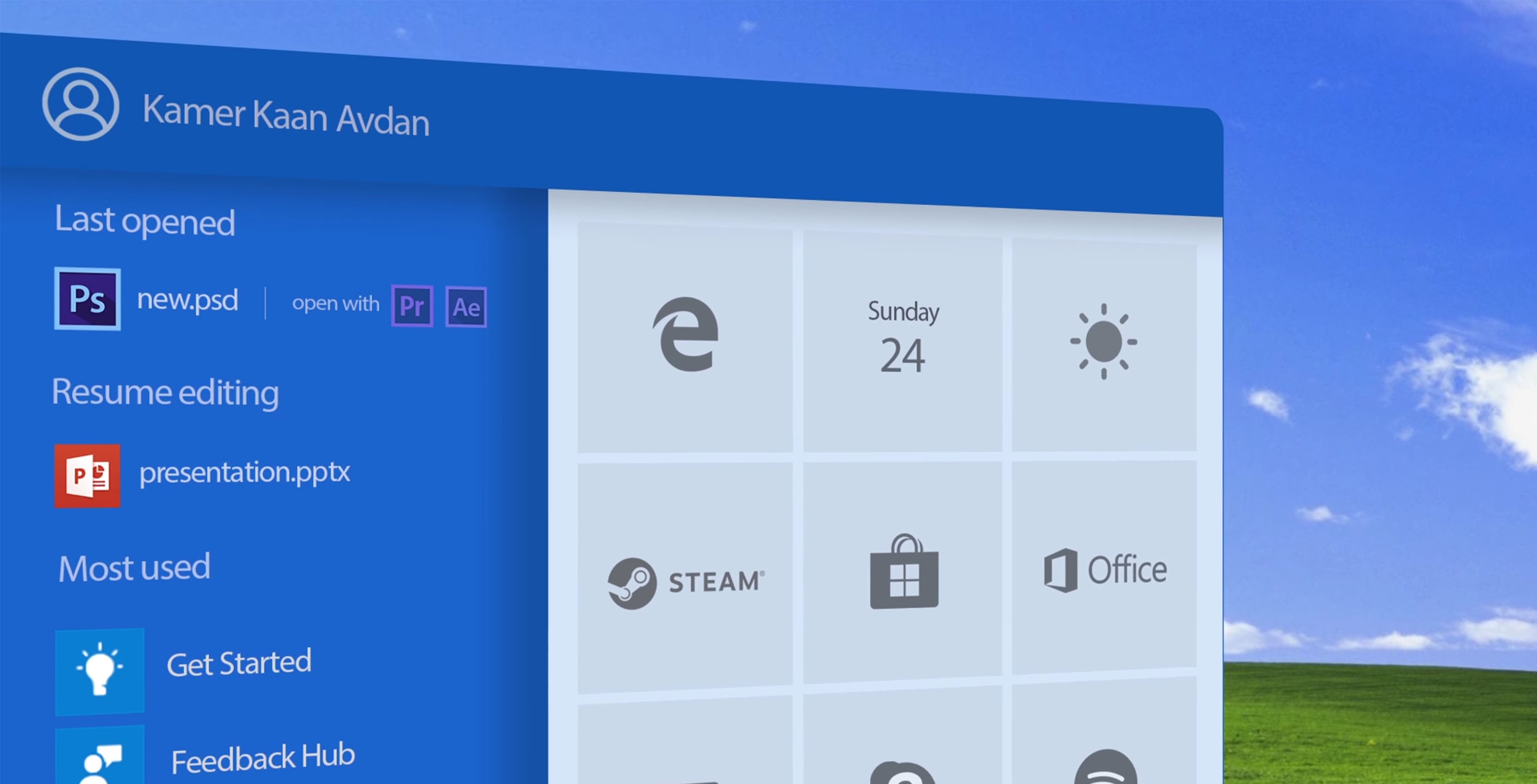 Windows XP concept design