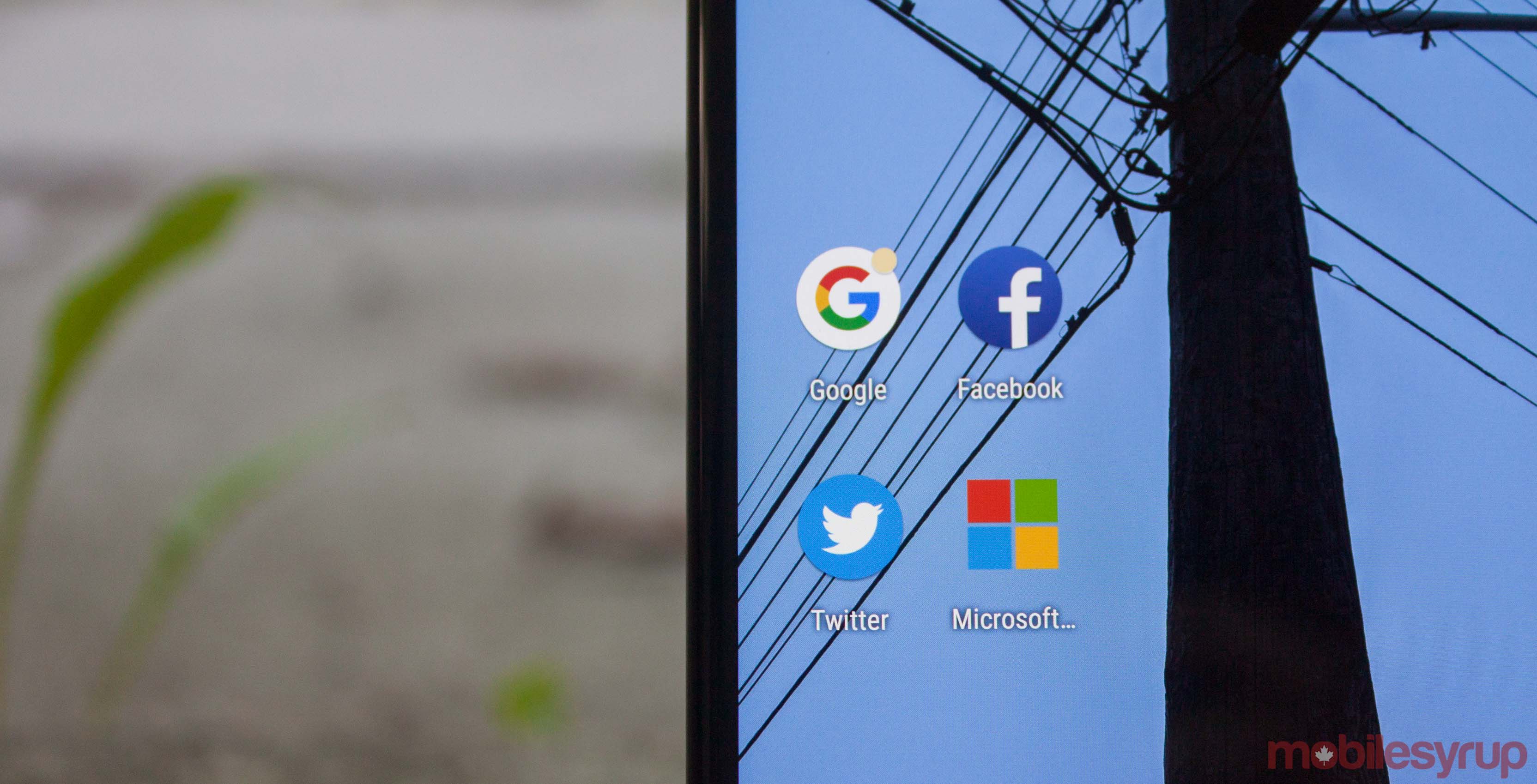 Google, Facebook, Twitter and Microsoft apps