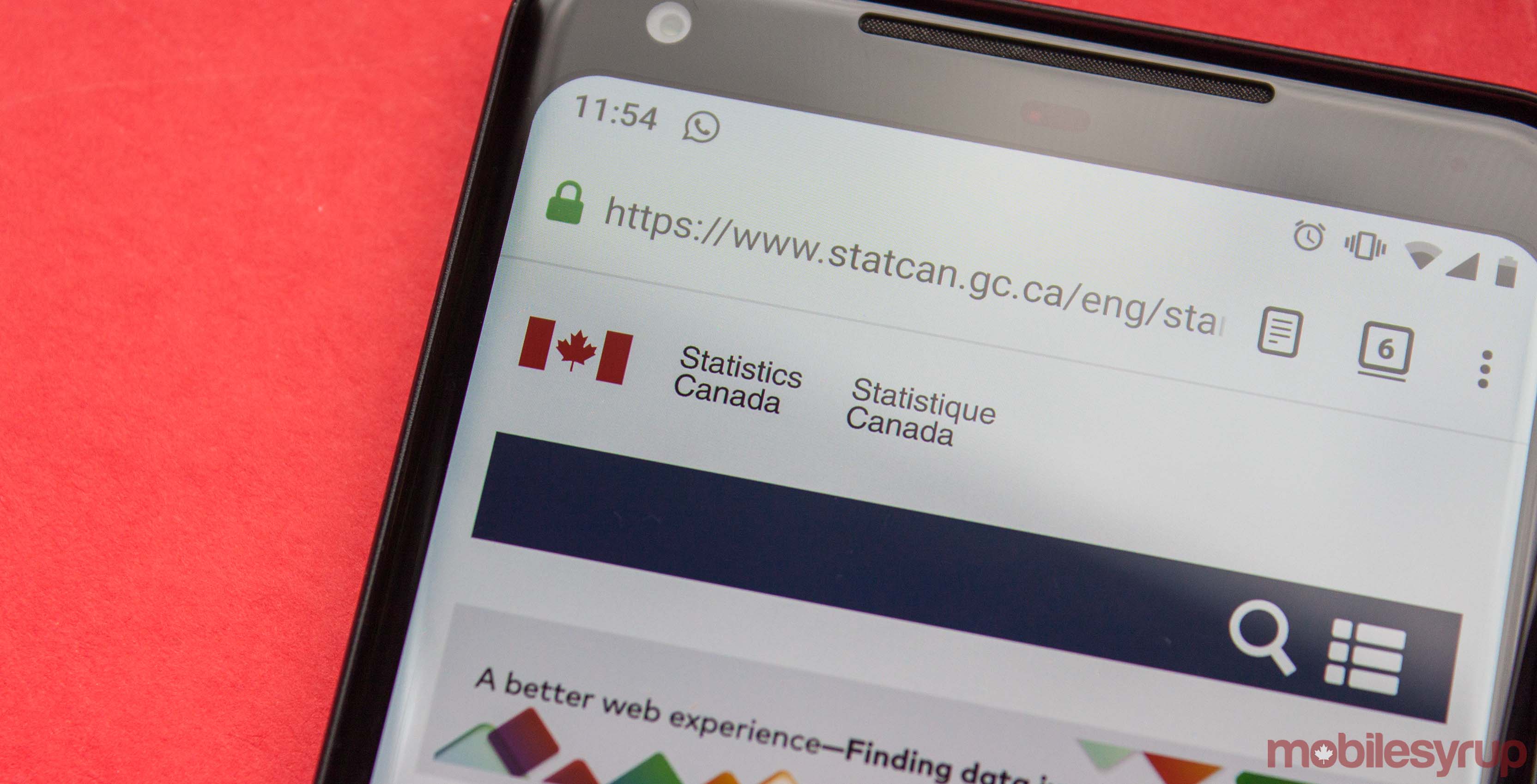 Statistics Canada website