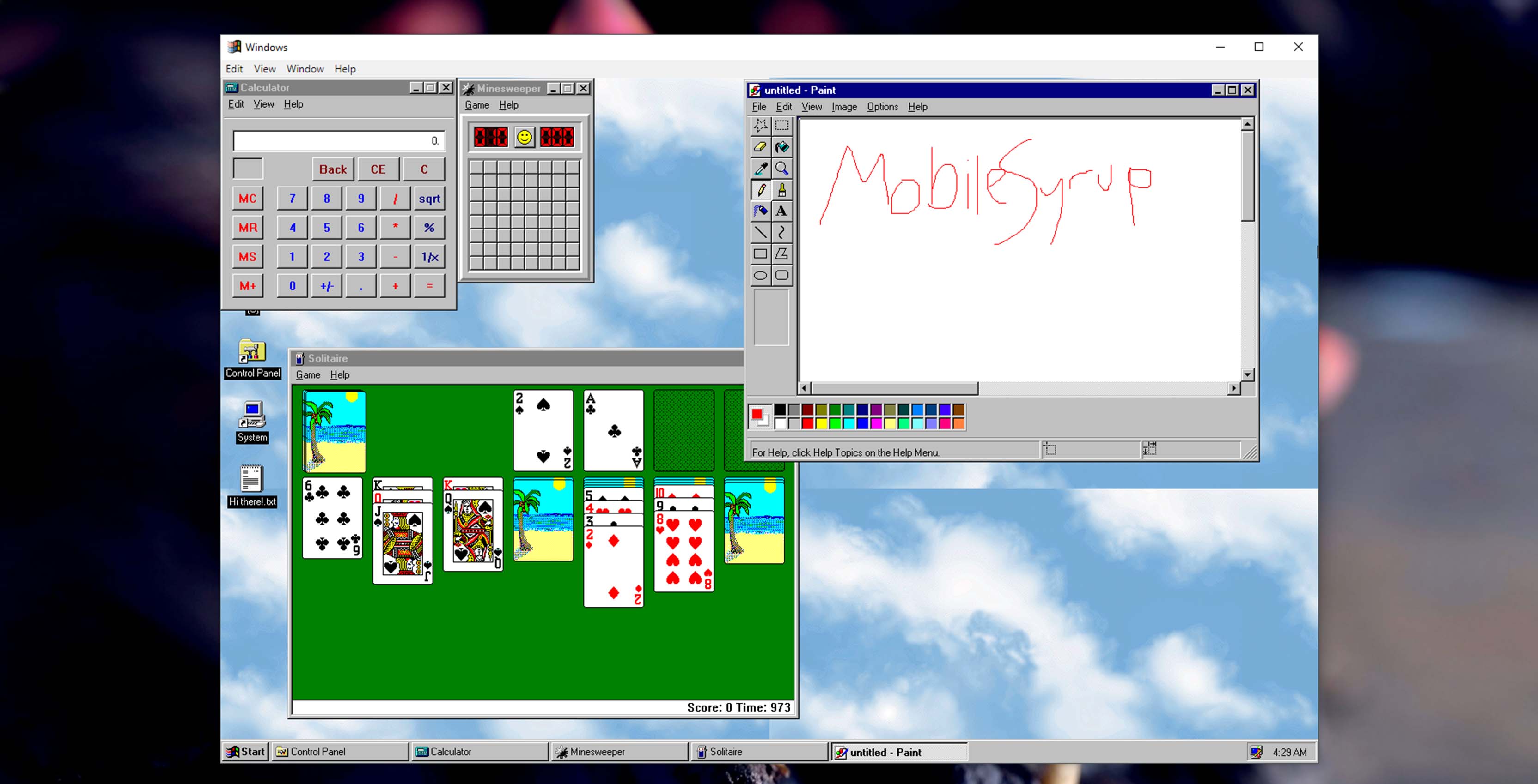 Windows 95 application