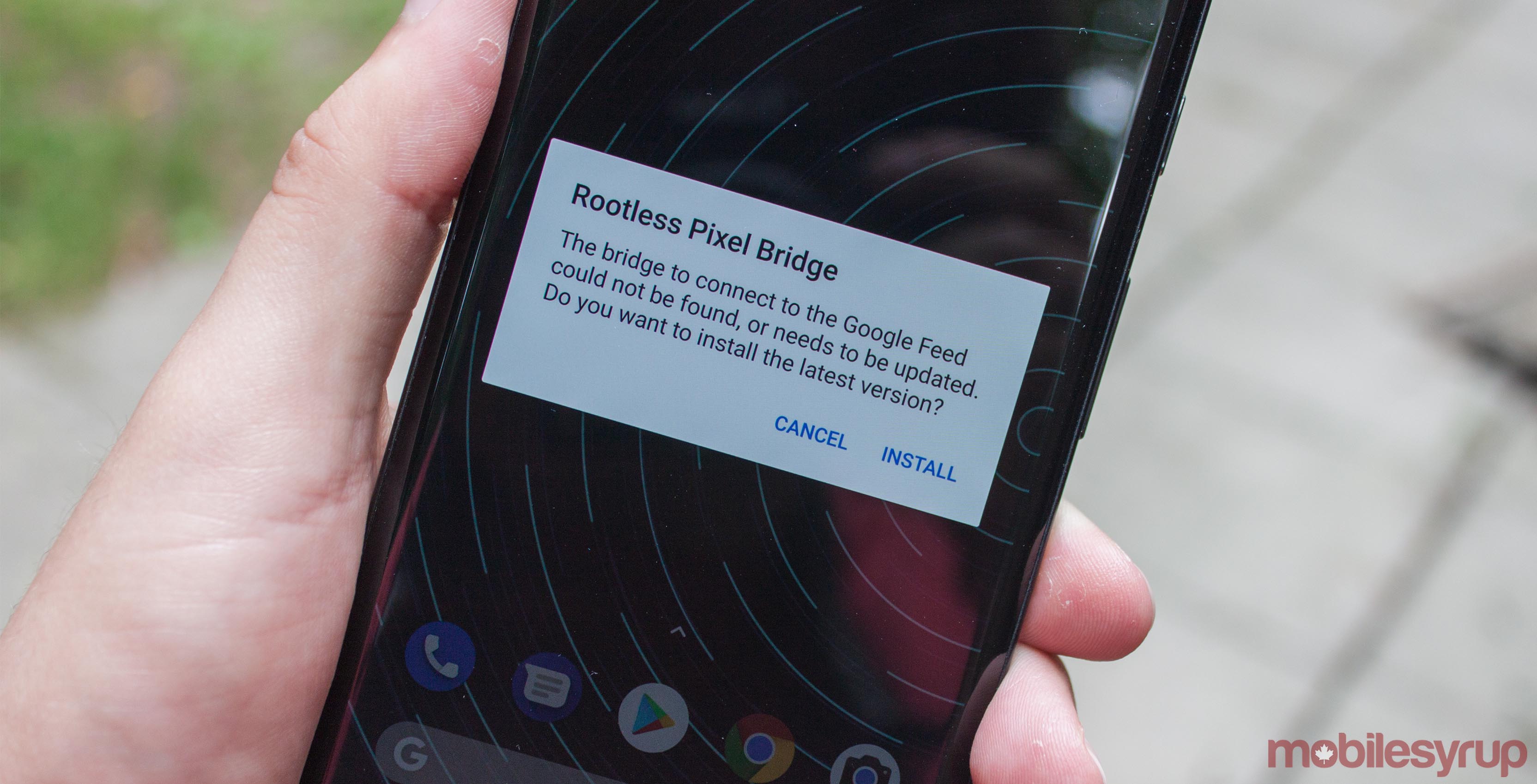 Rootless Pixel Launcher pop-up