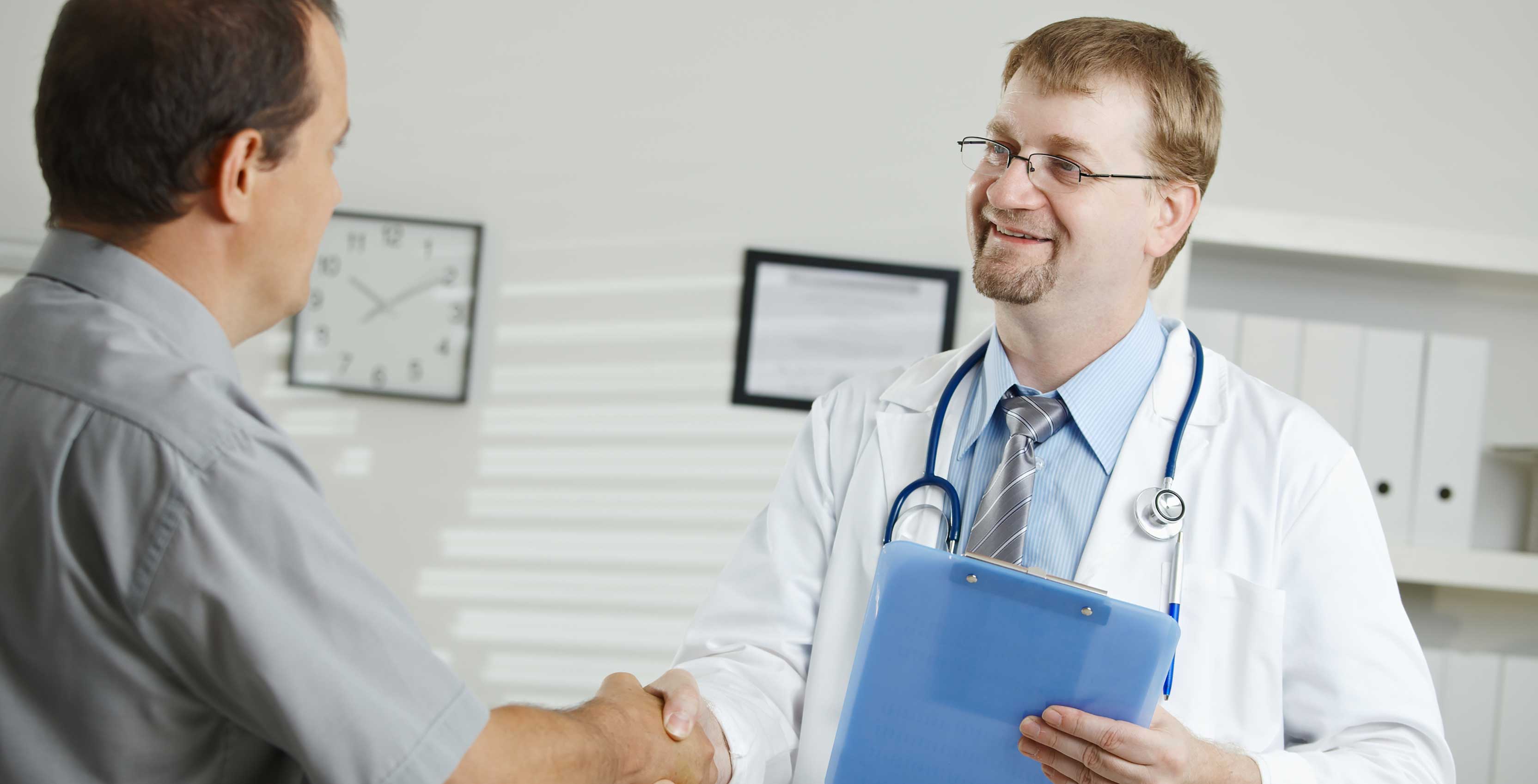 Doctor shaking patient's hand
