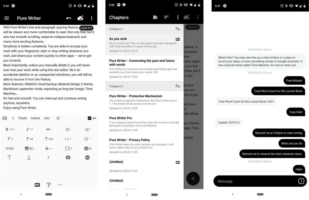 Pure Writer is a mobile text editor designed by a writer for writers ...