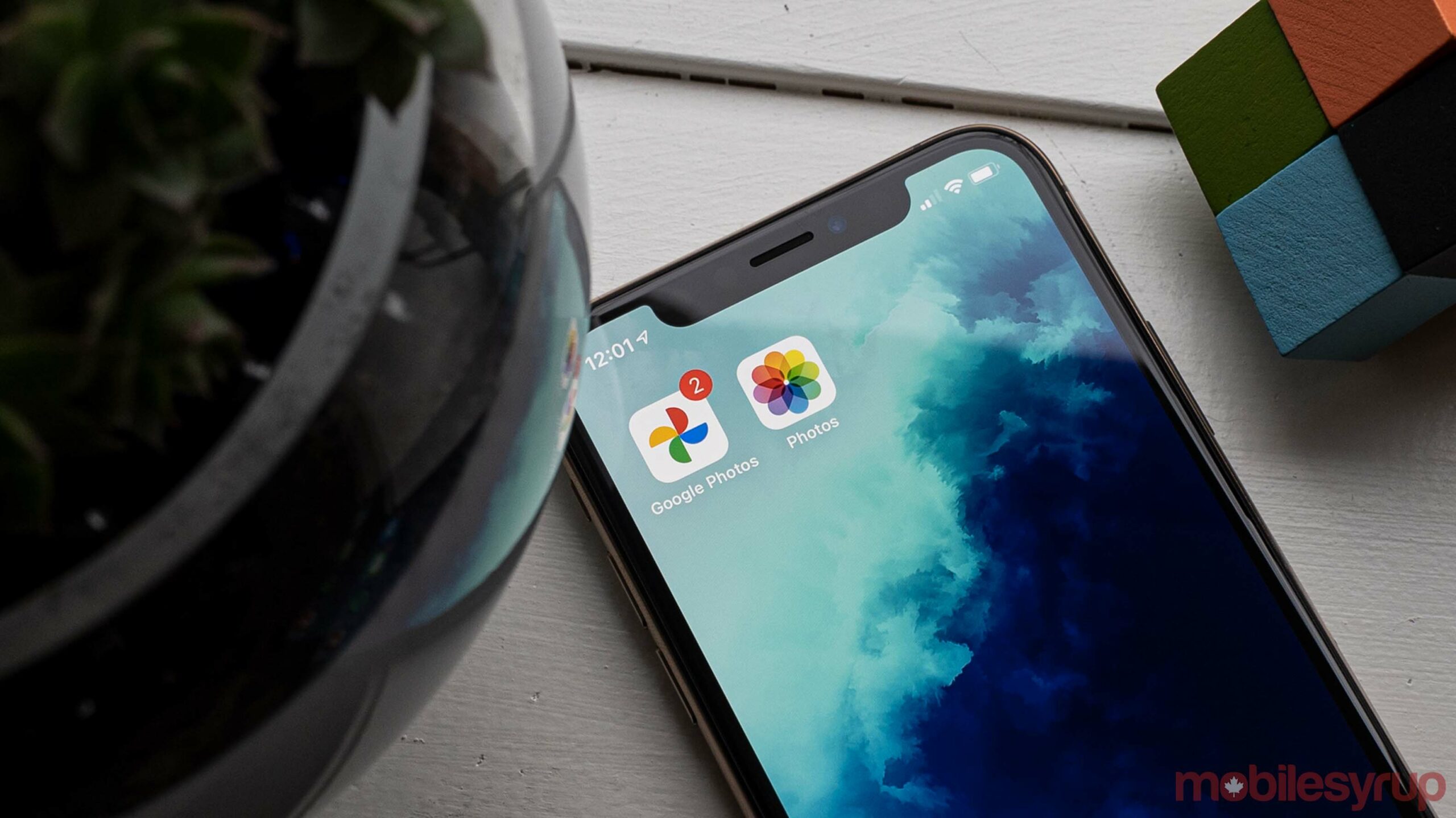 Apple and Google Photos apps on iPhone