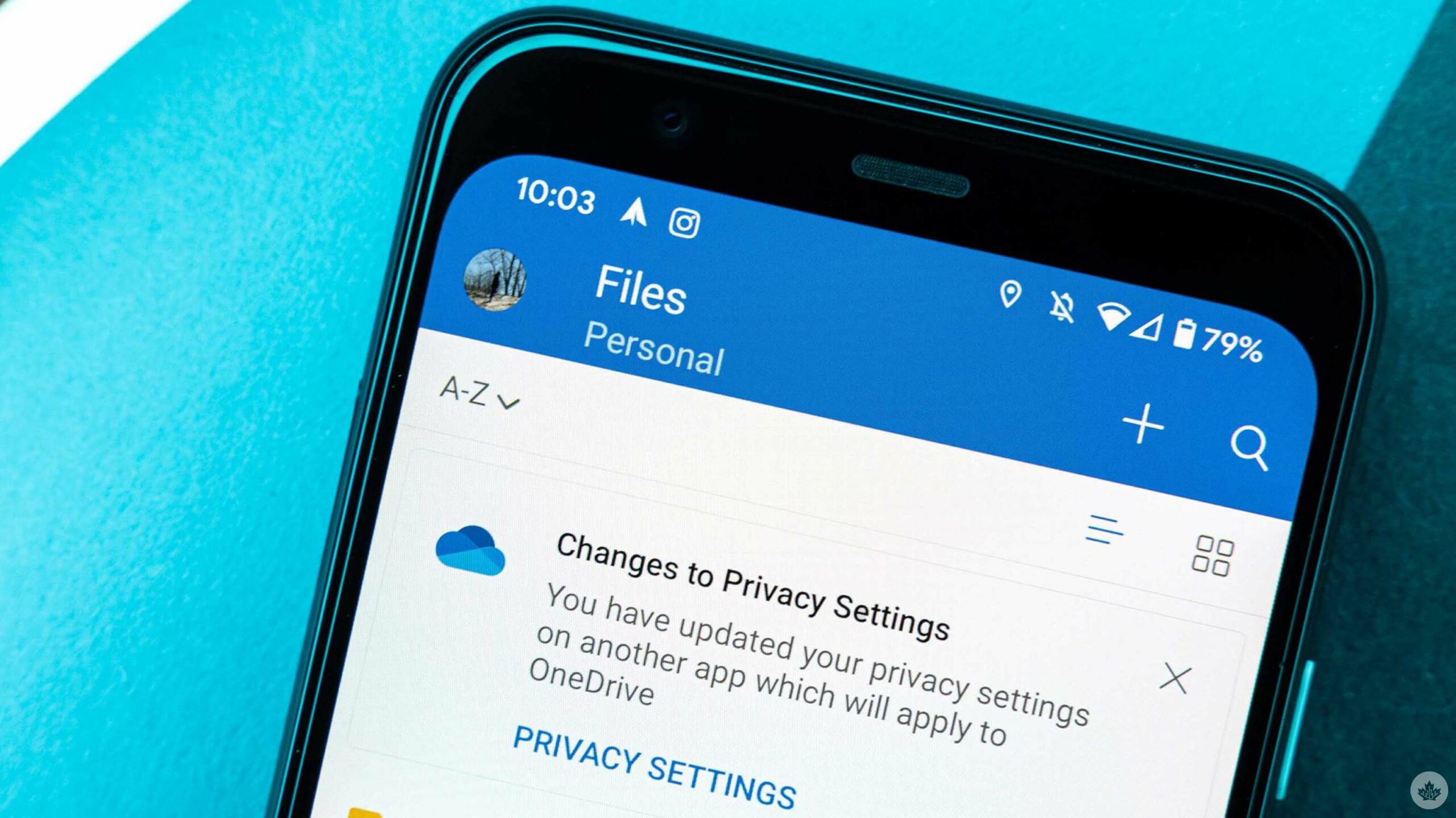 OneDrive app on Pixel 4