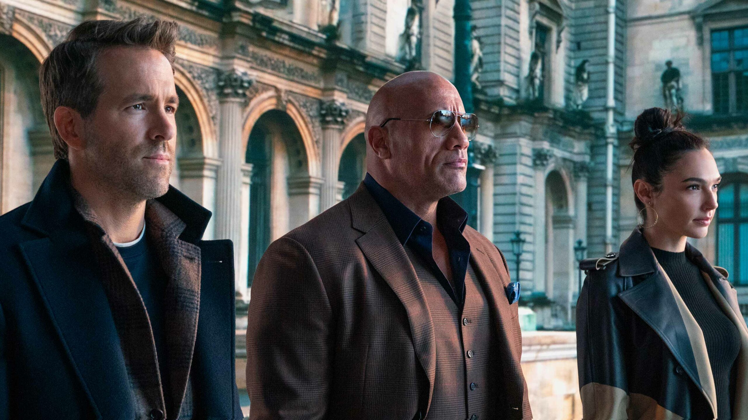 Red Notice Ryan Reynolds The Rock and Gal Gadot