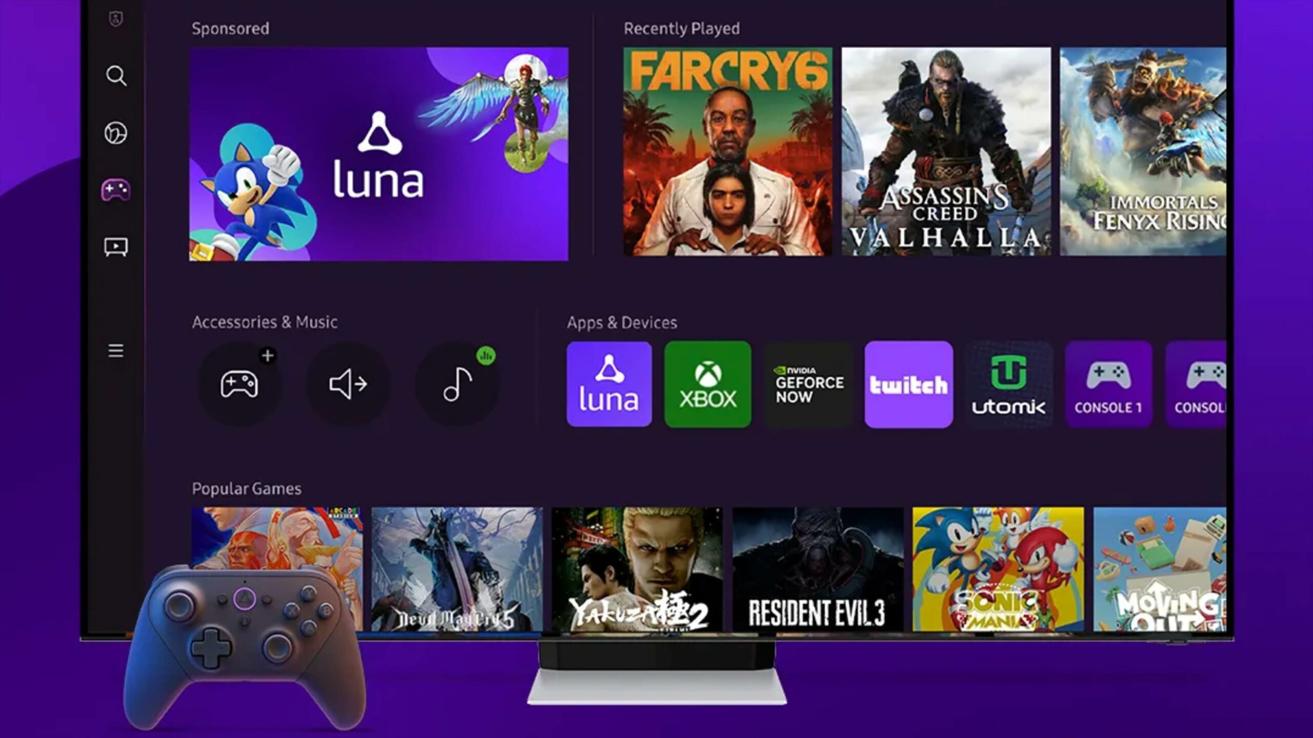 Amazon Luna Samsung Gaming Hub