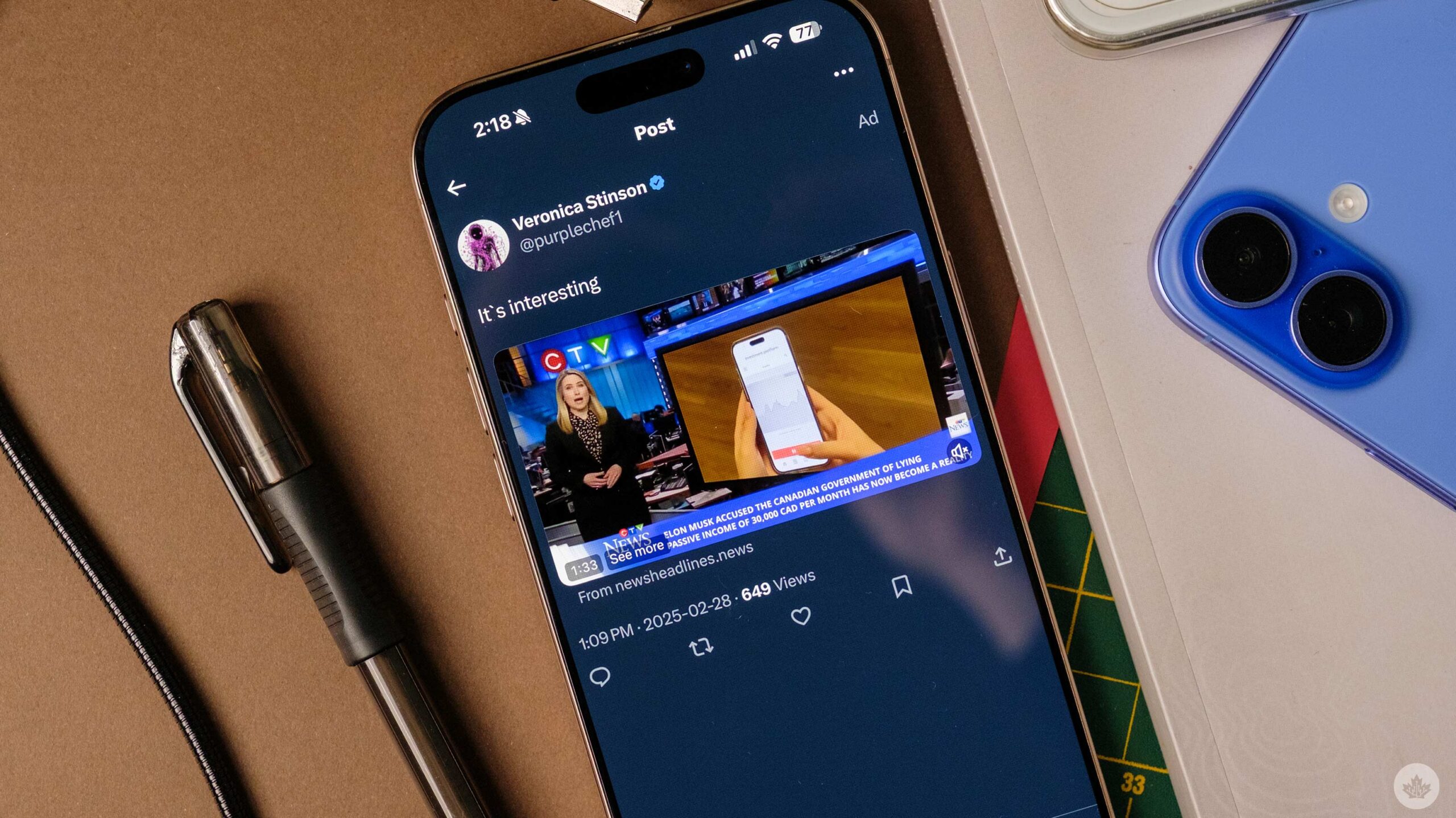 a fake CTV scam ad on x.com (twitter)