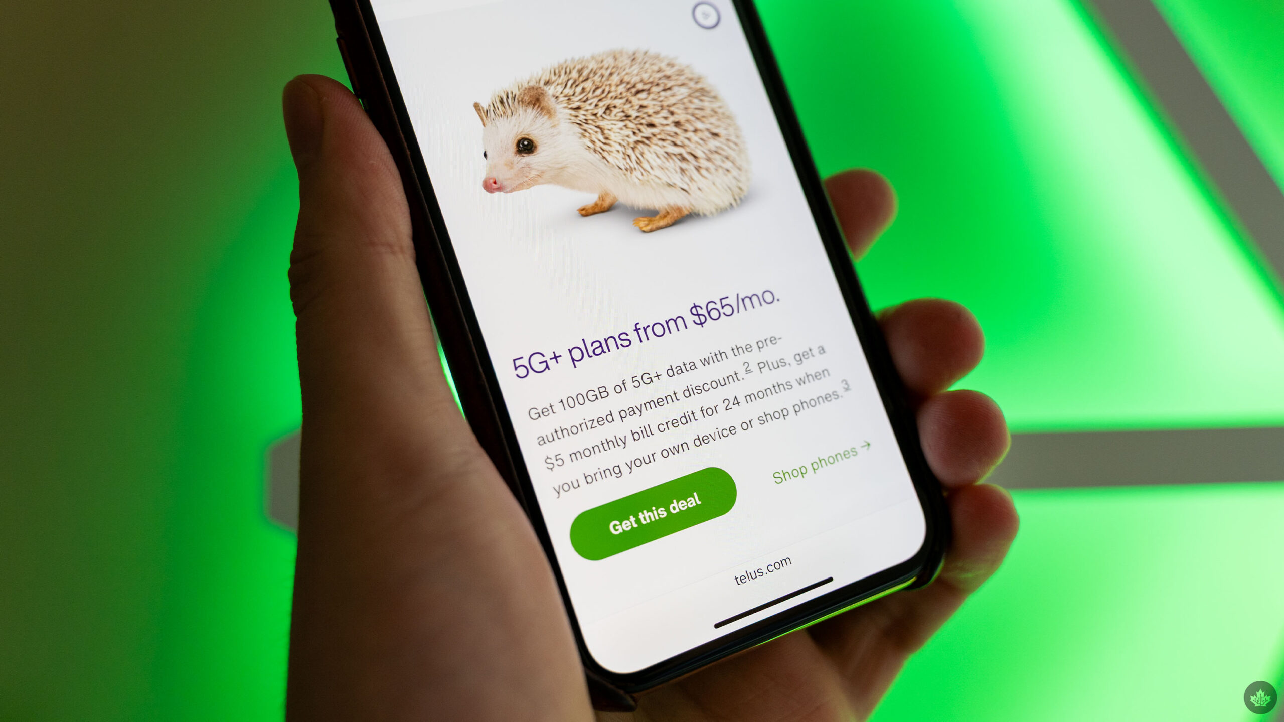 Telus $5/mo credit.