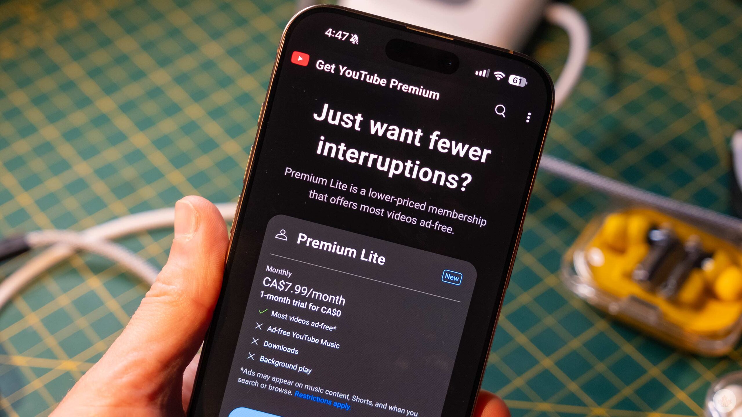 YouTube premium lite
