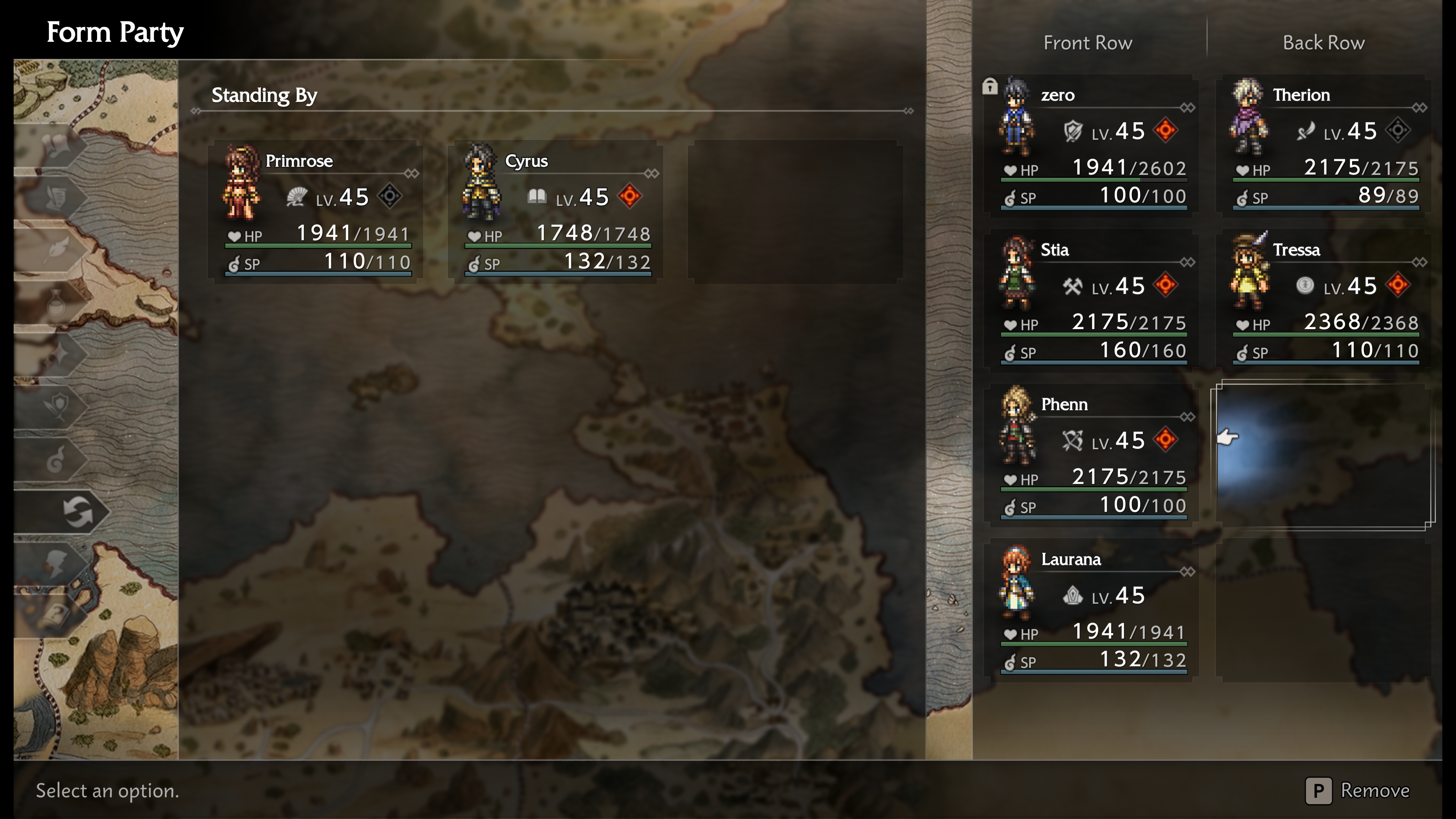 Octopath Traveler 0 eight party 