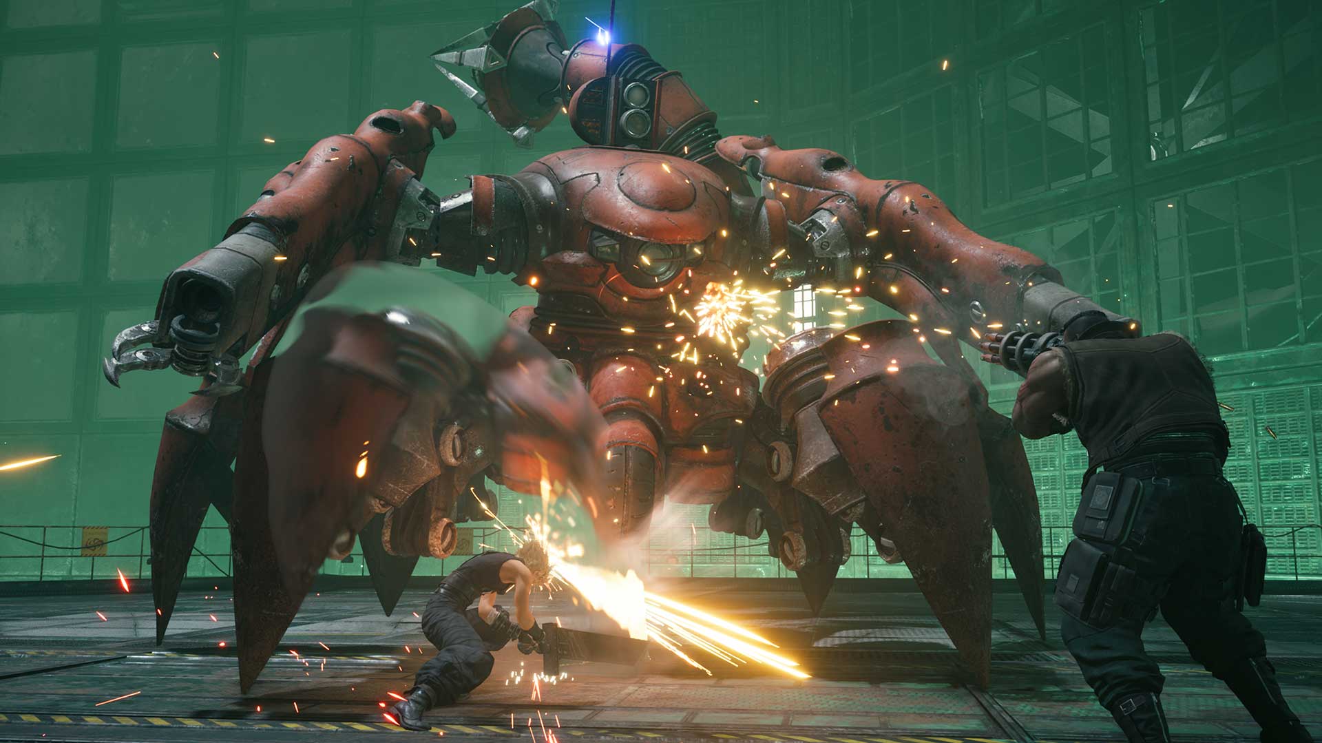 FFVII Remake Scorpion Sentinel combat
