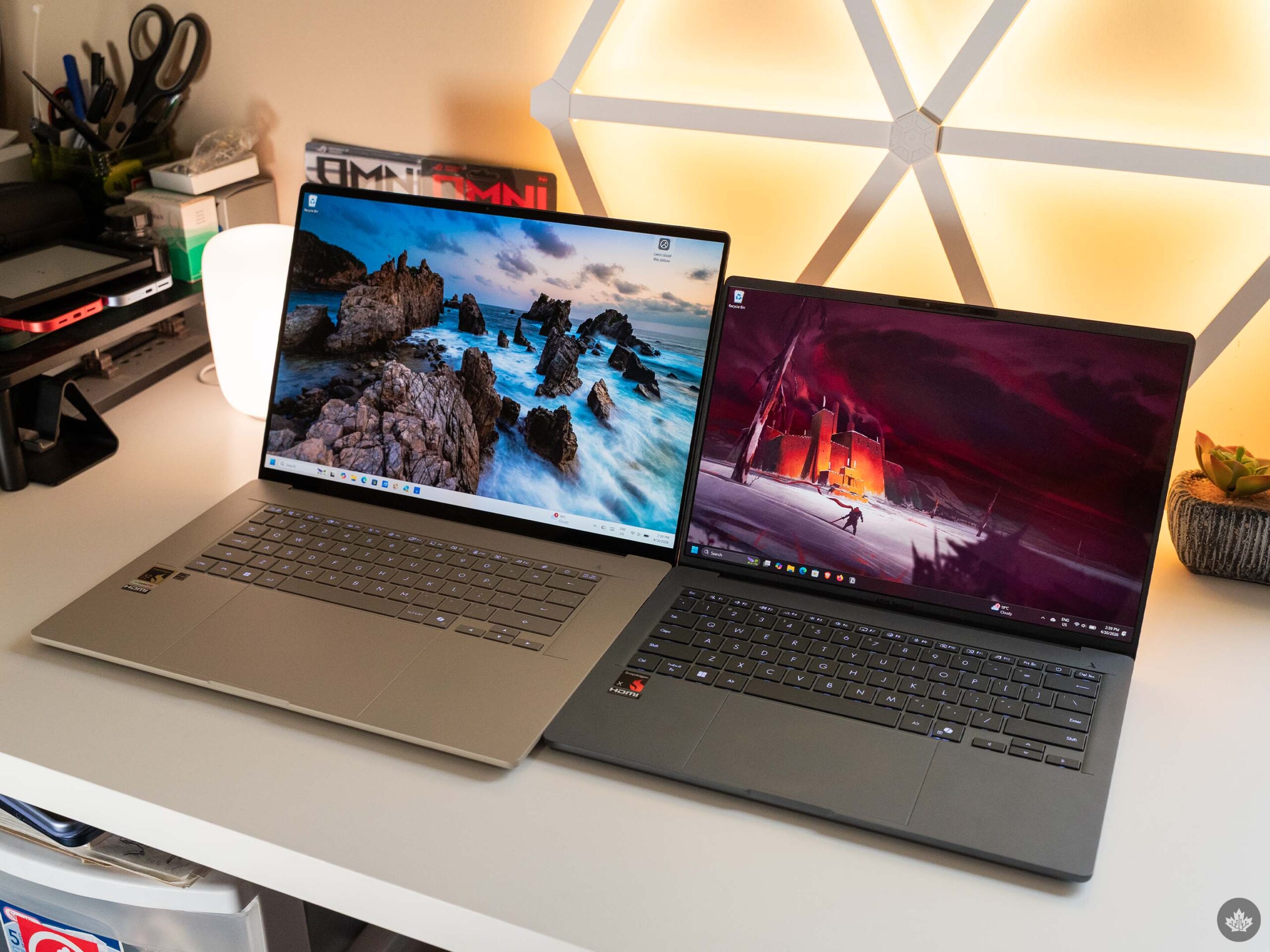 Zenbook A16 (left) and 2025's A14 (right).