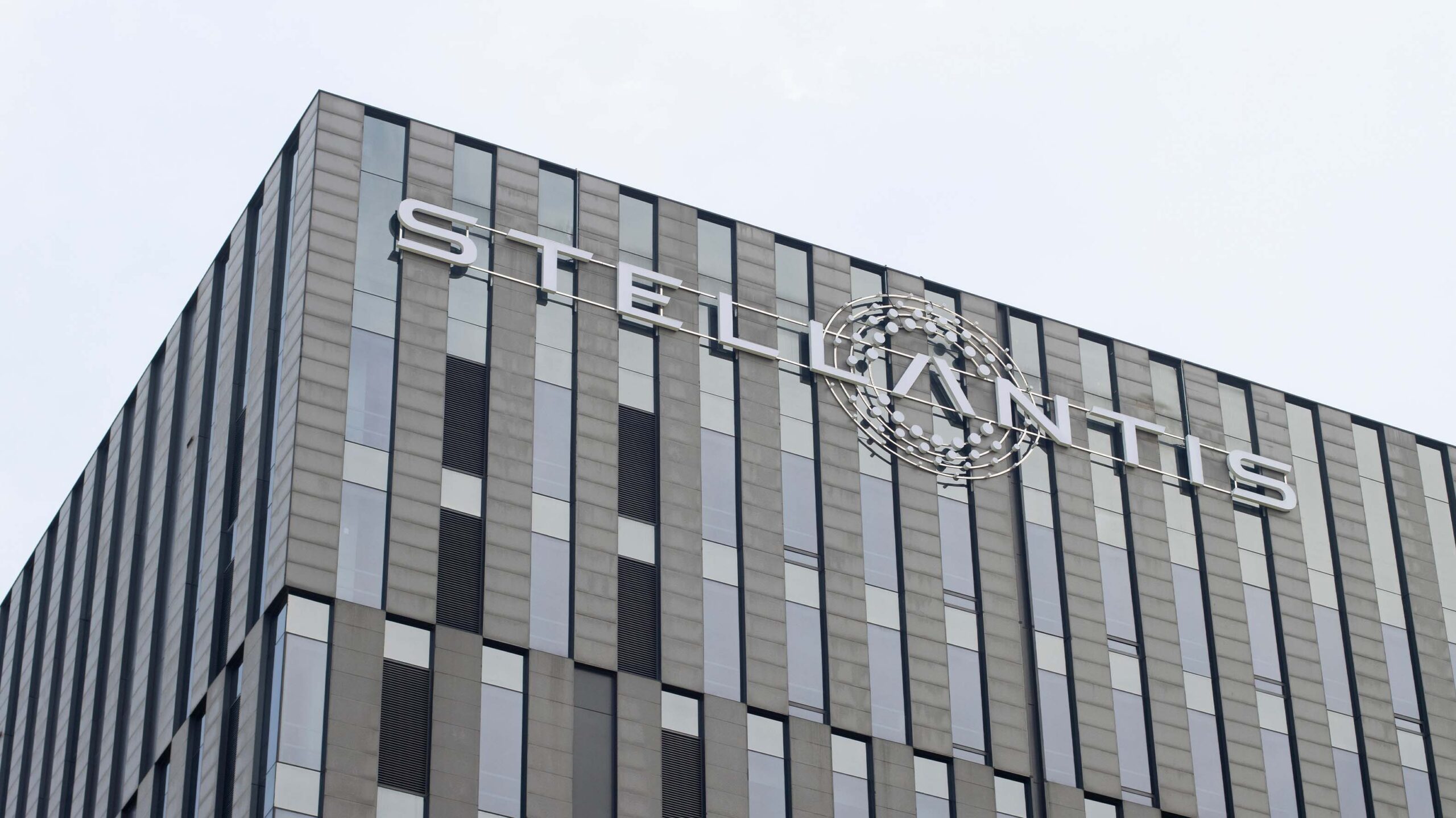 Stellantis logo on a building.