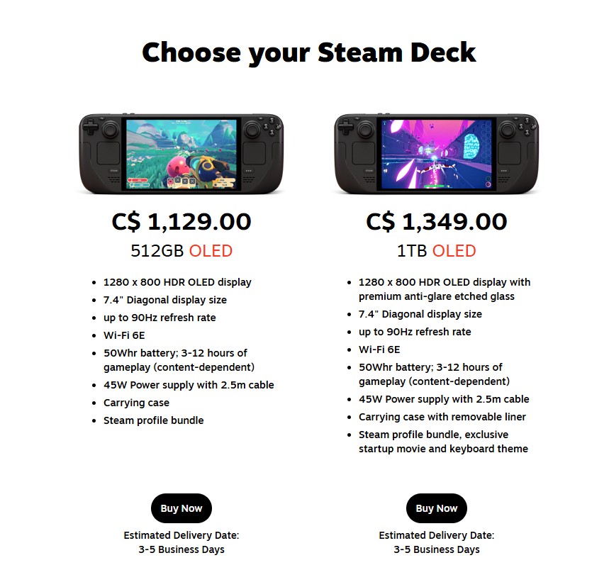 Steam Deck Pricing