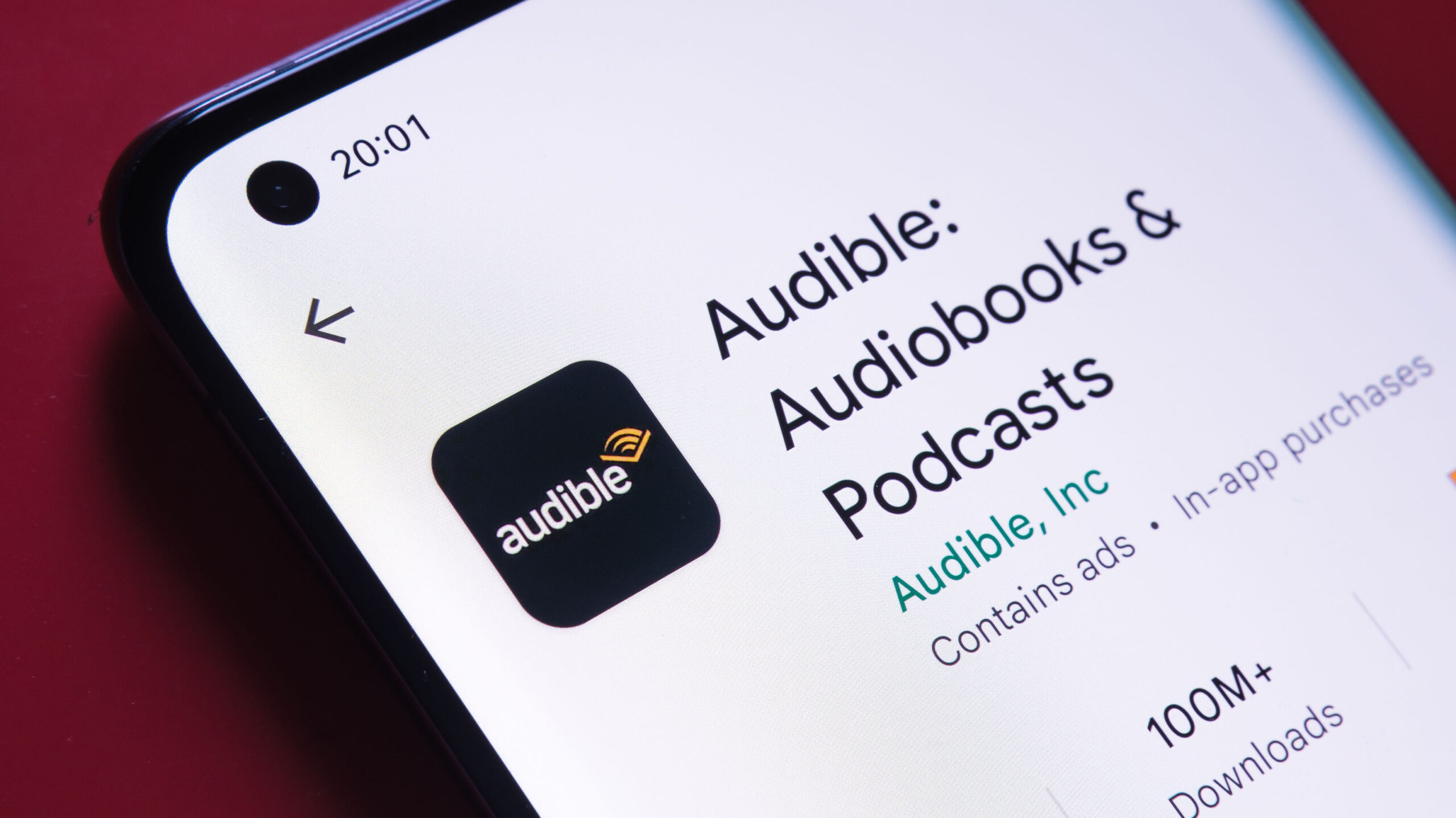 Audible app on a smartphone.