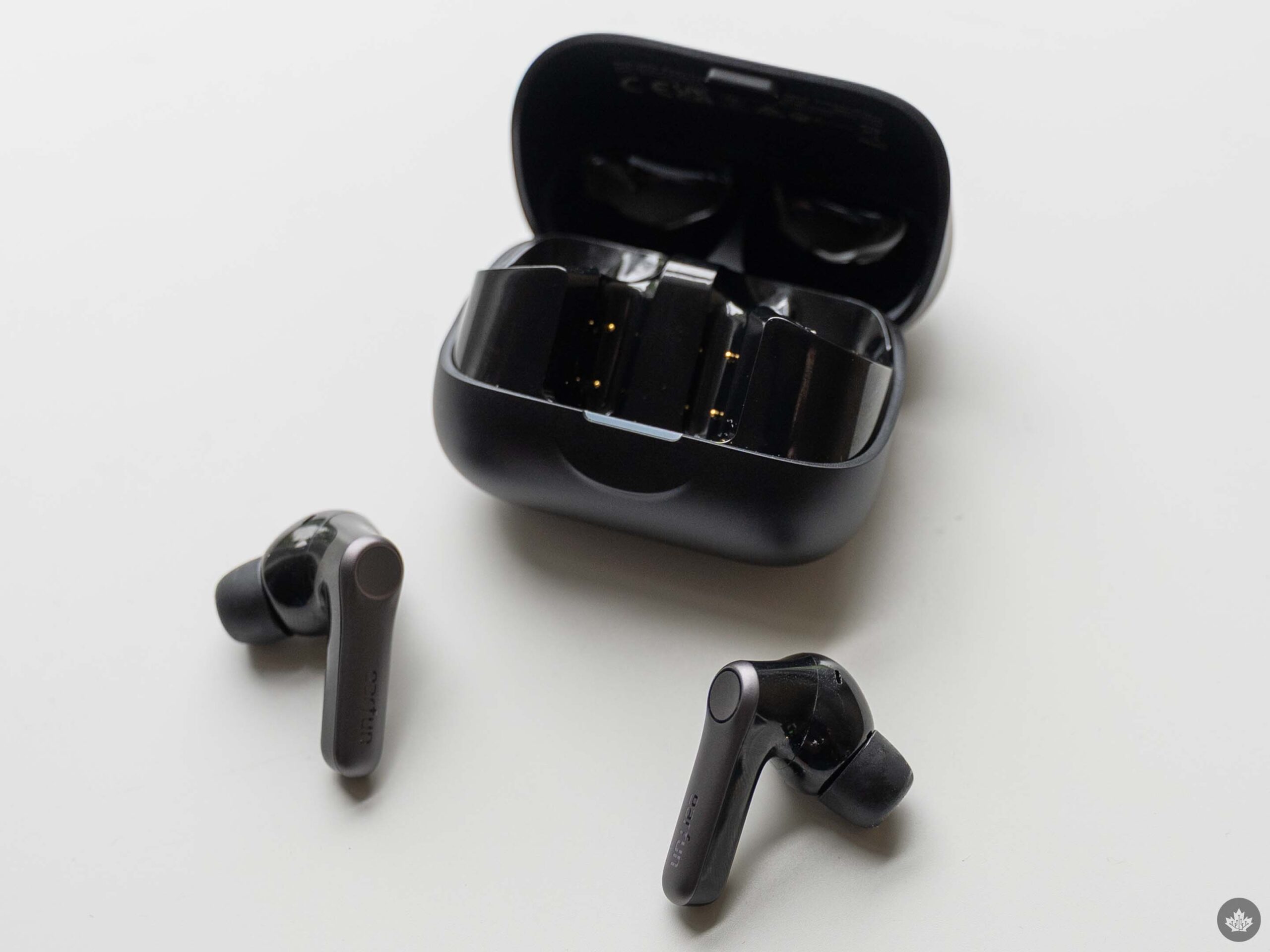 EarFun Air Pro 4+ earbuds out of the case.
