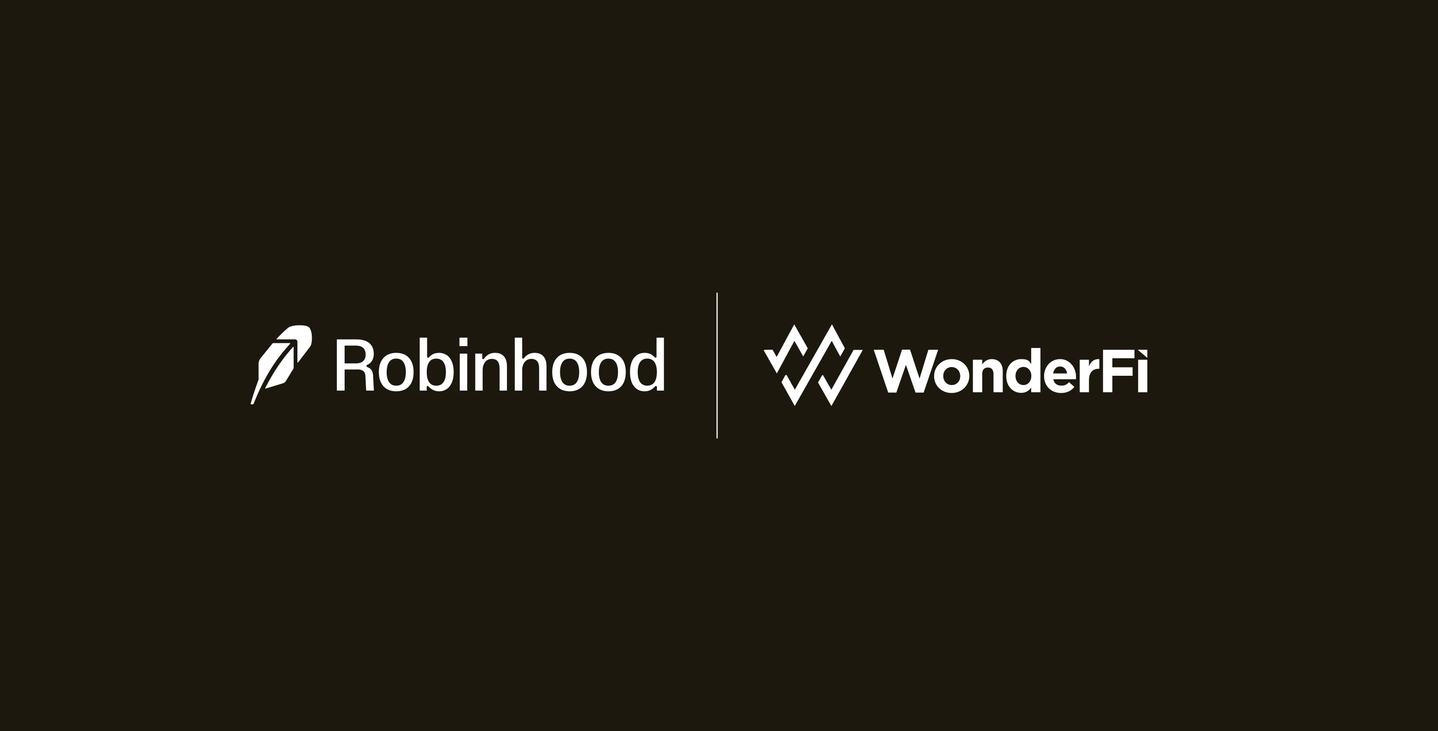 Robinhood and WonderFi logos on a black background