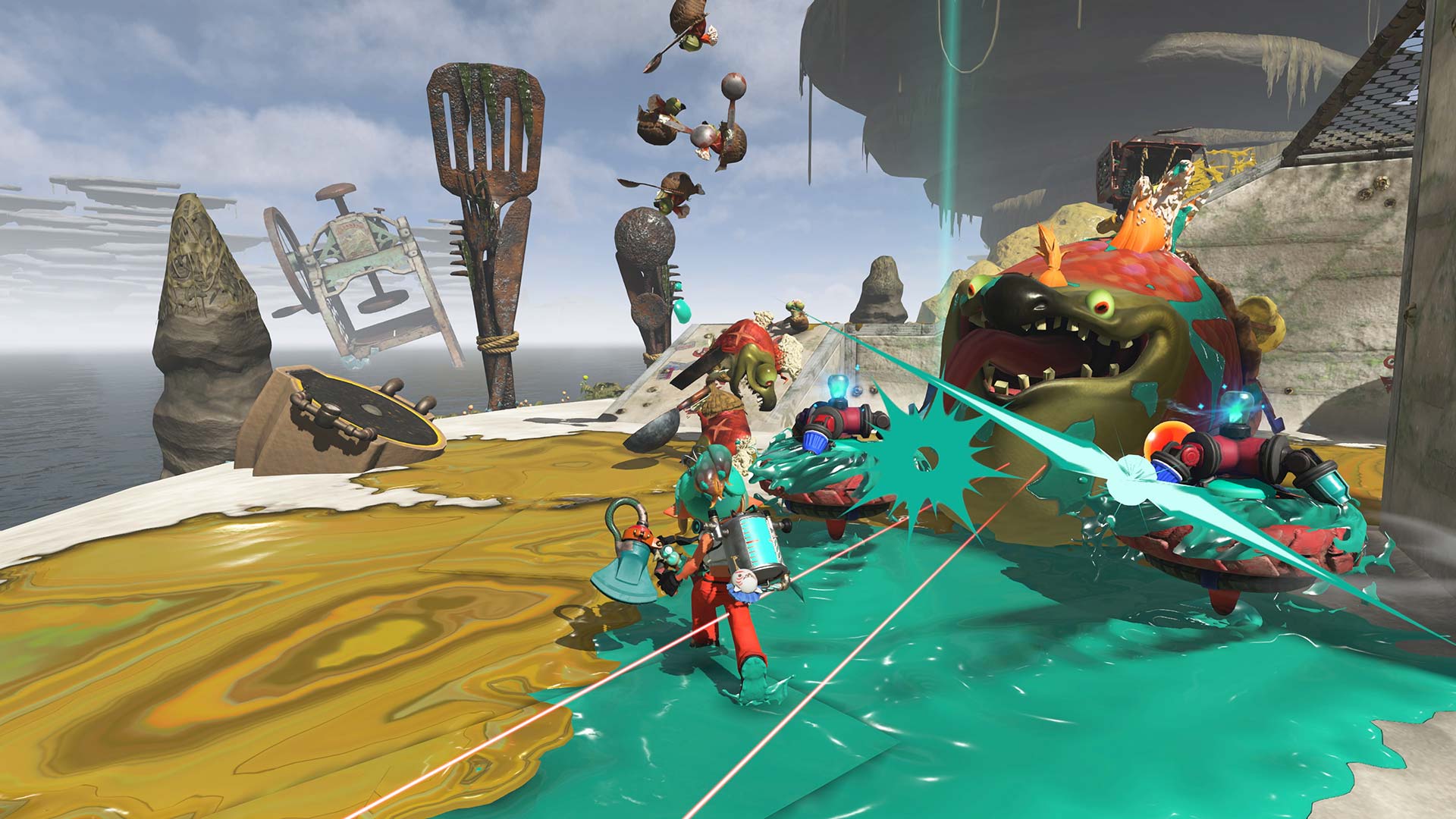 Splatoon Raiders combat