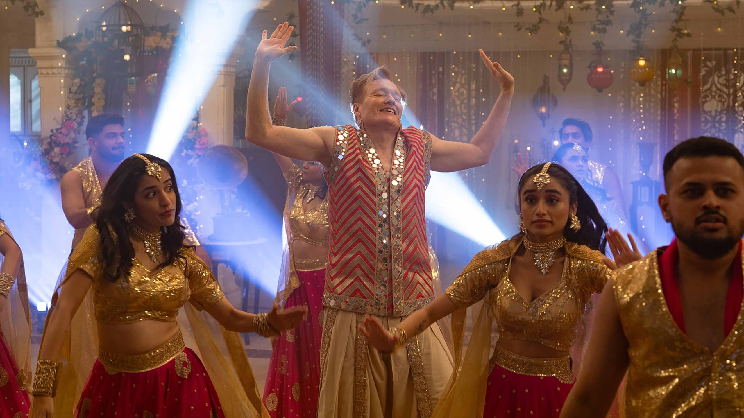 Conan O'Brien dancing with Indians on Conan O'Brien Must Go