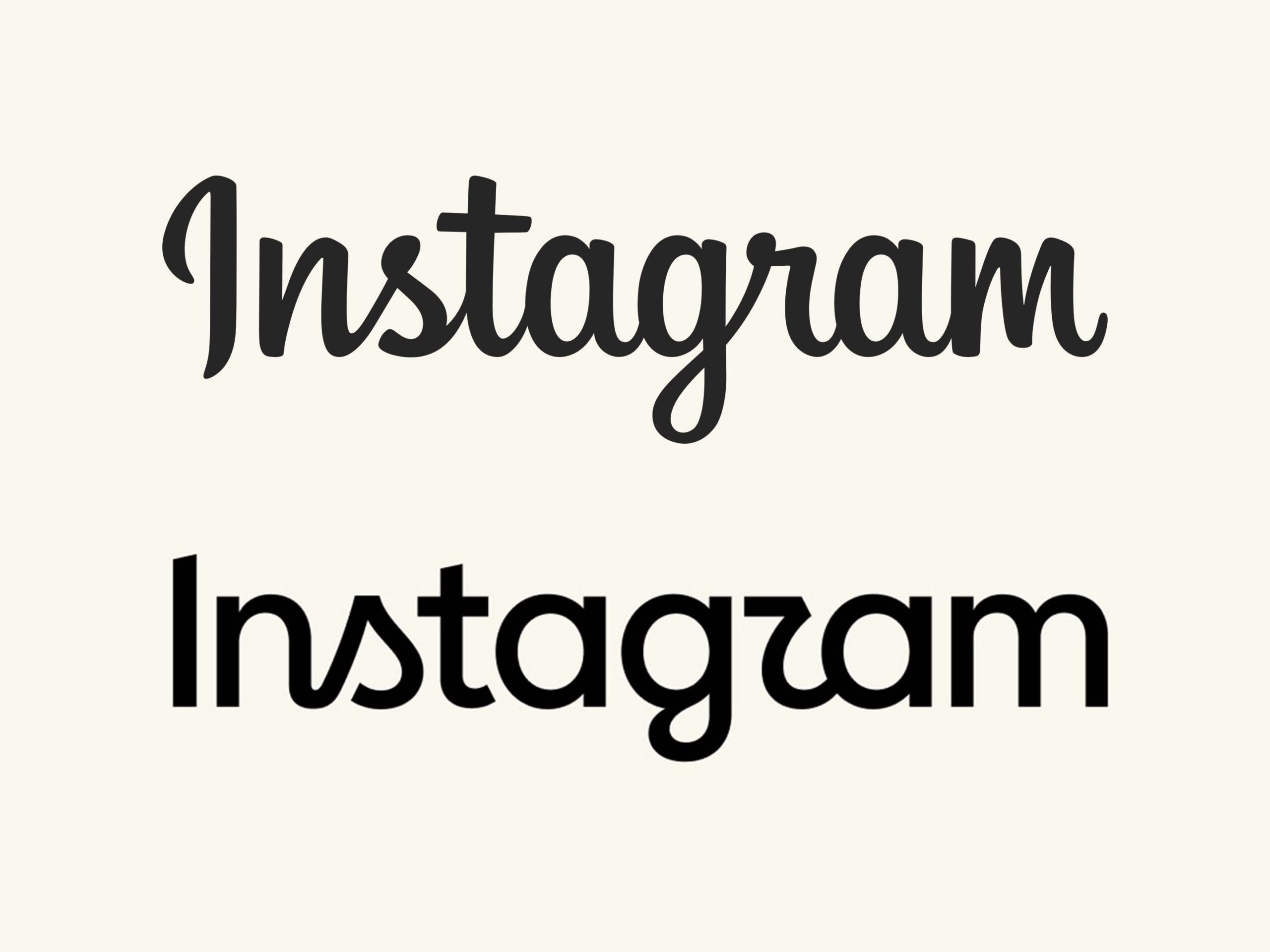 Instagram's old (top) and new (bottom) logo.