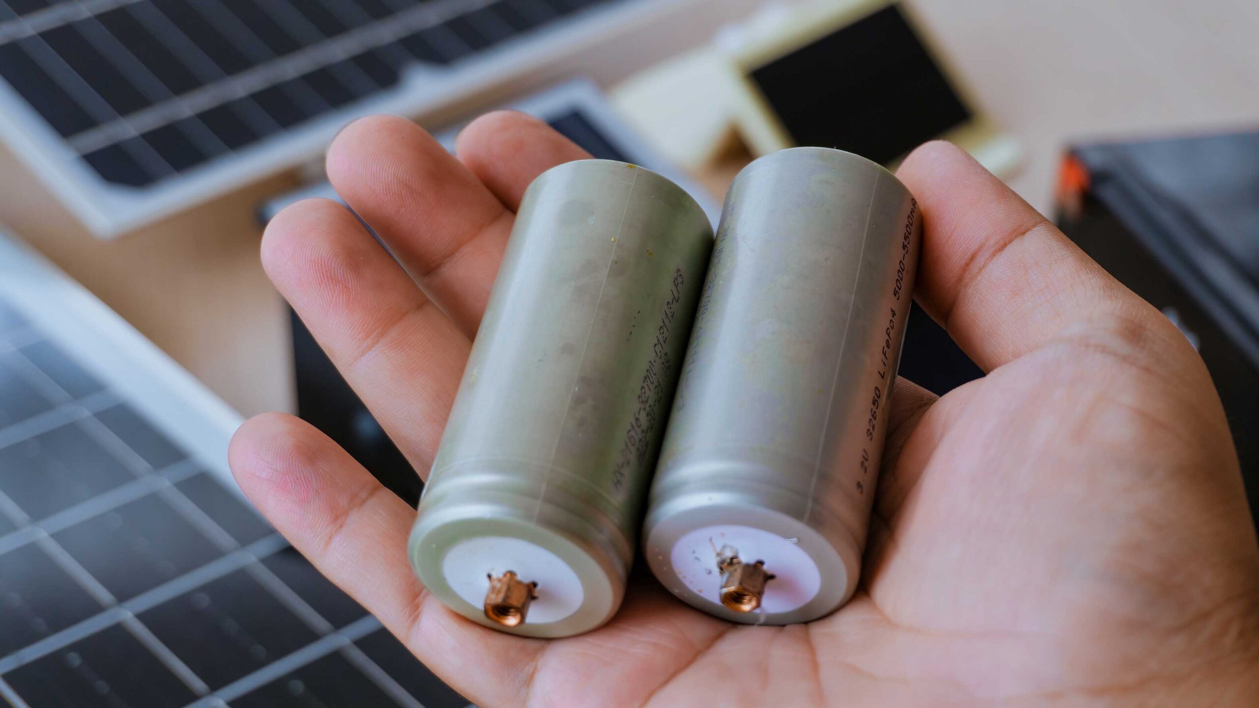 Lithium-ion battery in hand