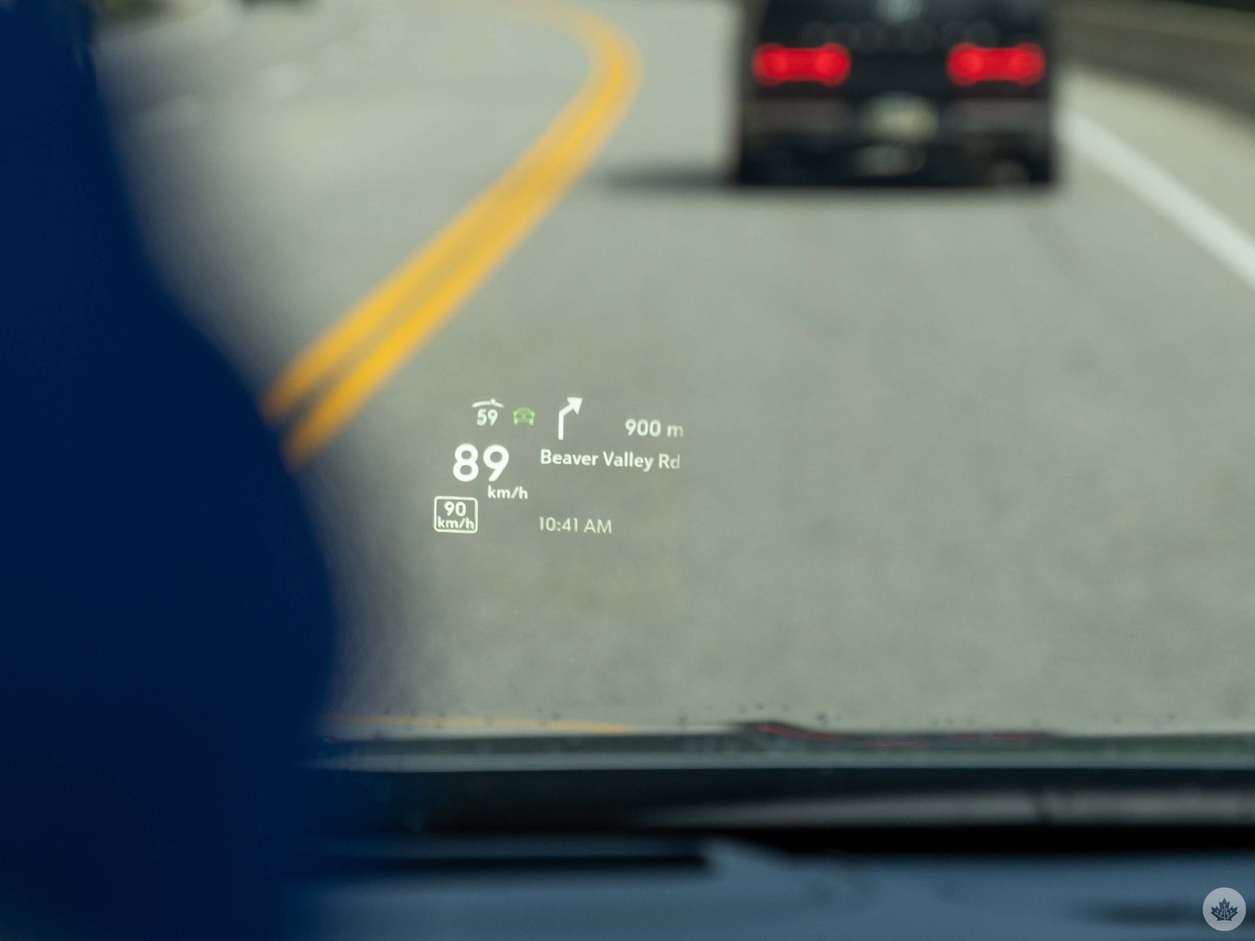 Heads up display in the Buick Enclave.